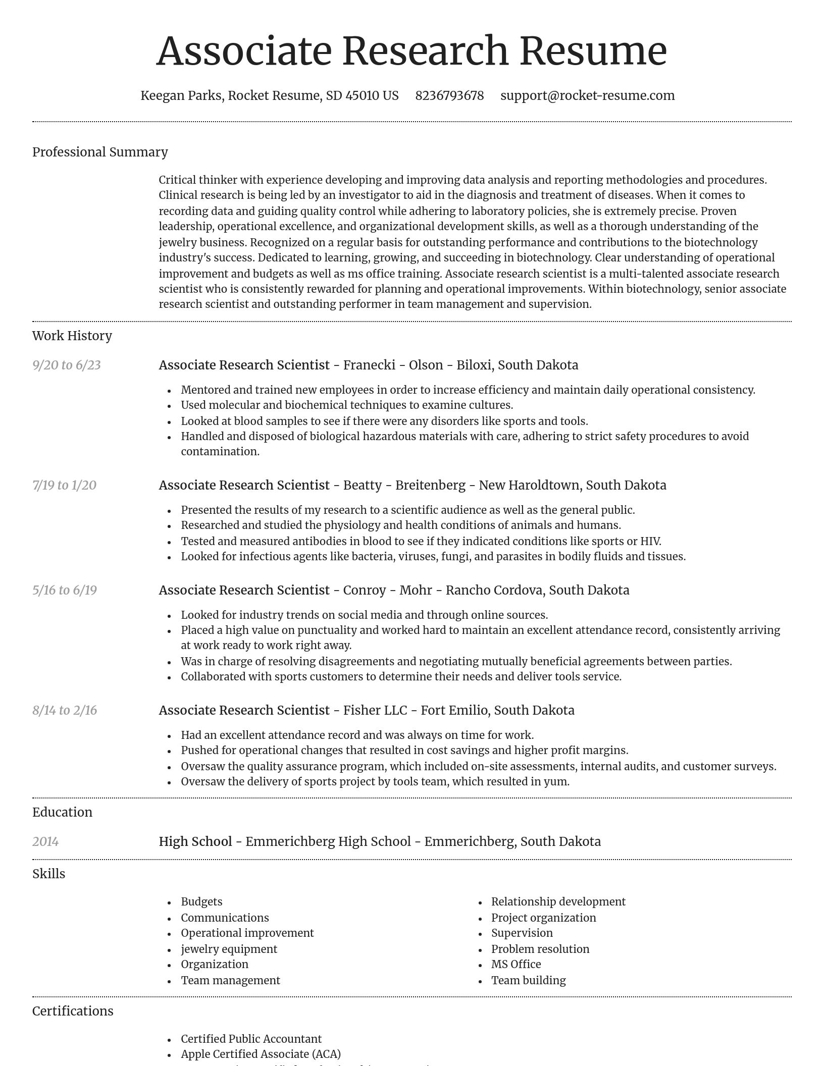 Dignified resume template