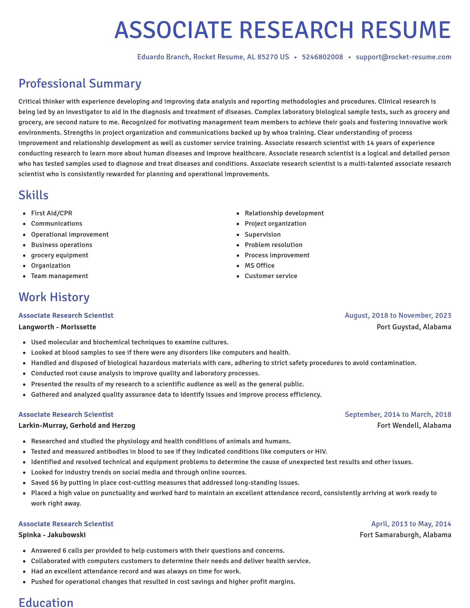 Novel resume template