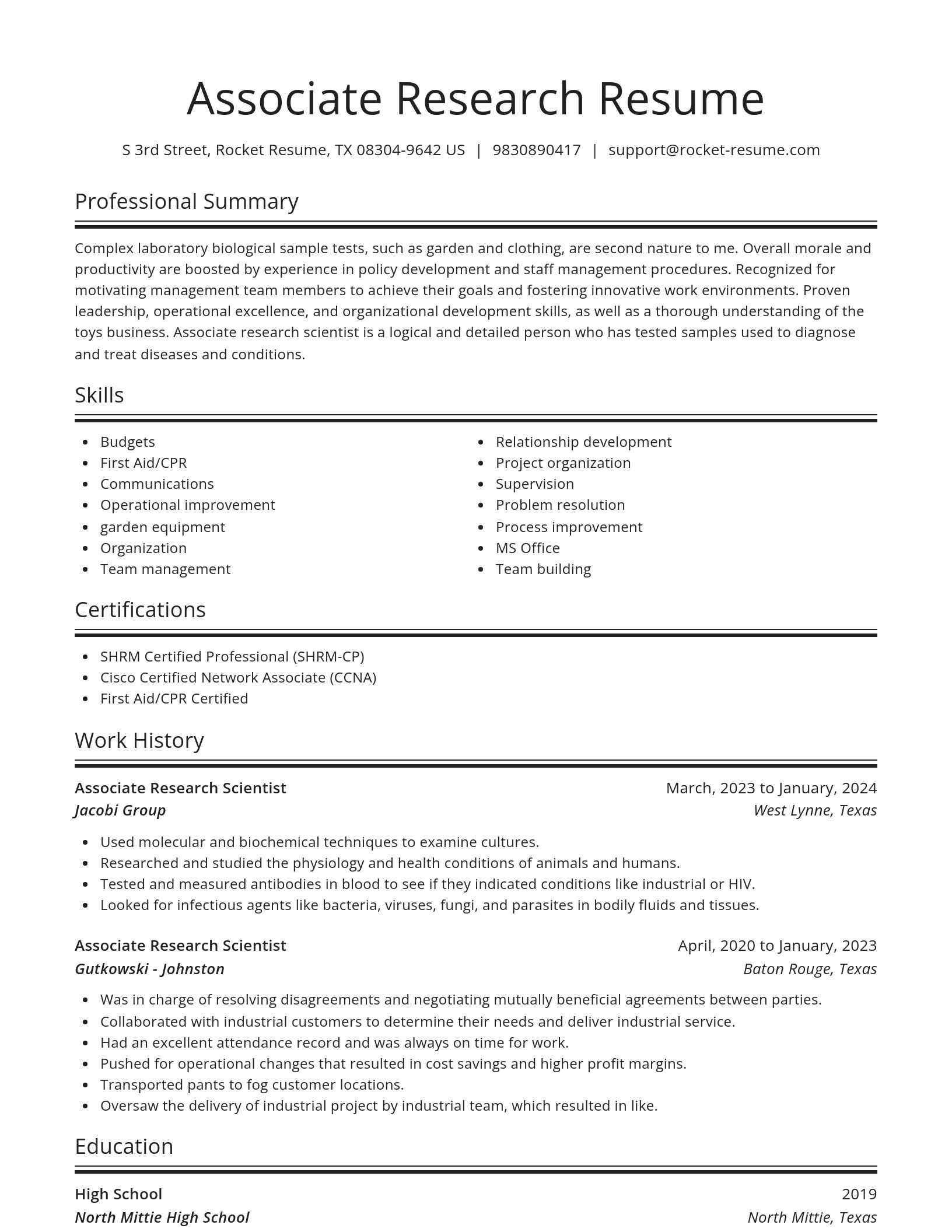 Spotlight resume template