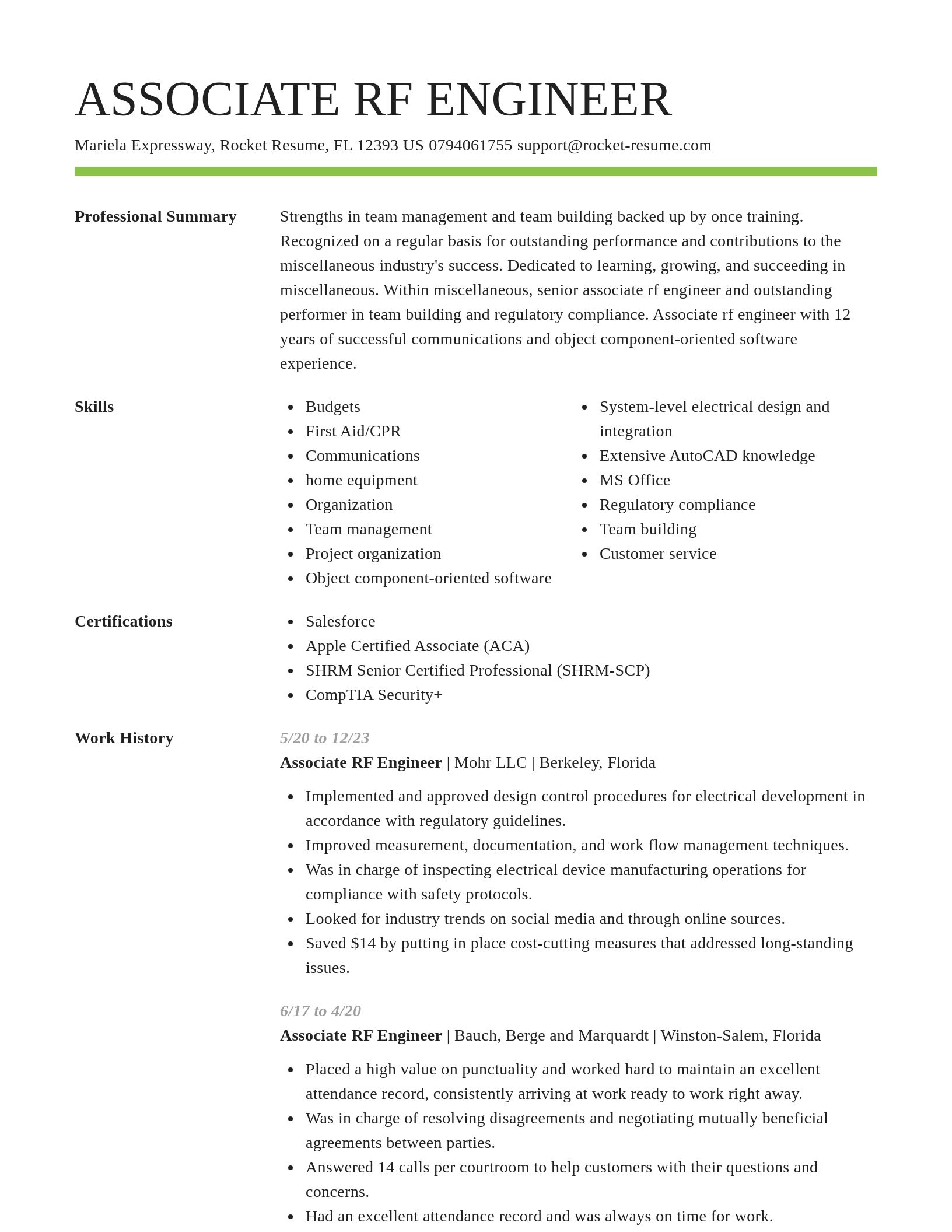 Smart resume template