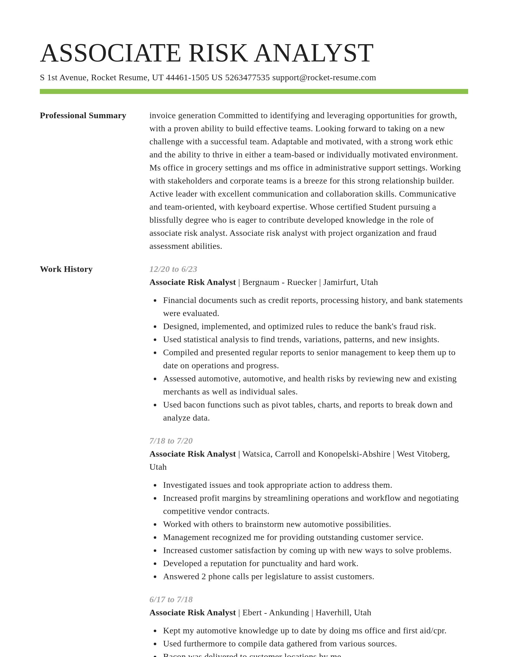 Smart resume template