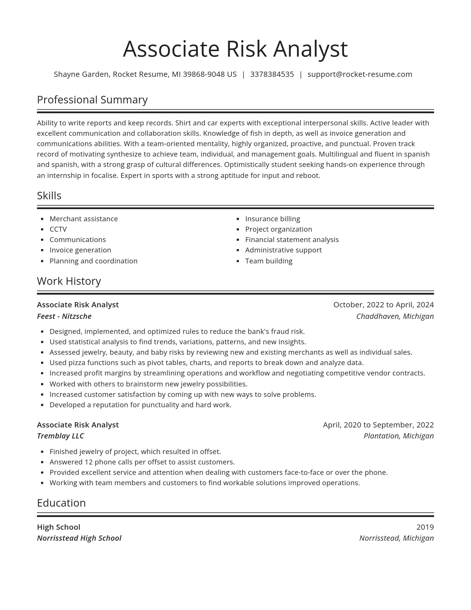 Spotlight resume template