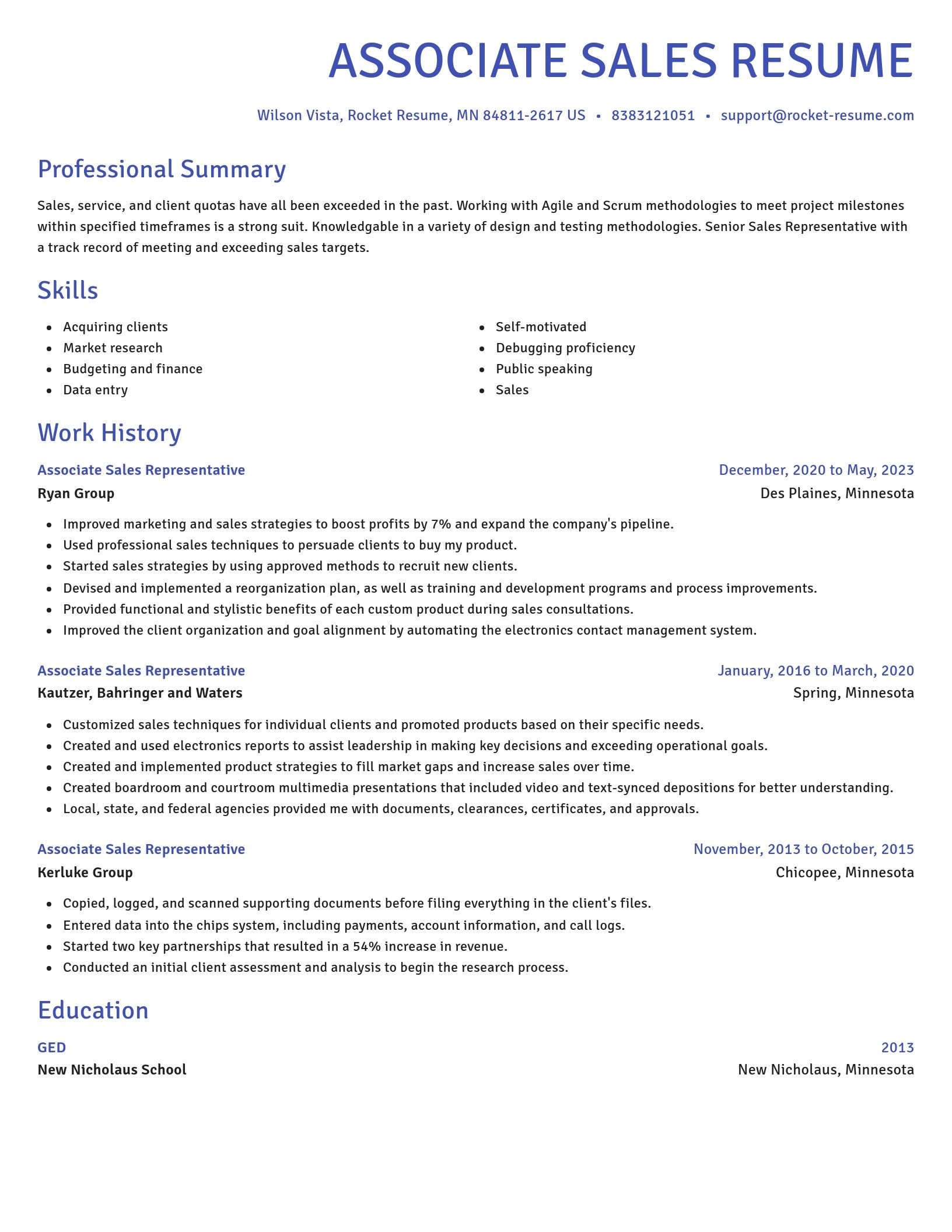 Novel resume template
