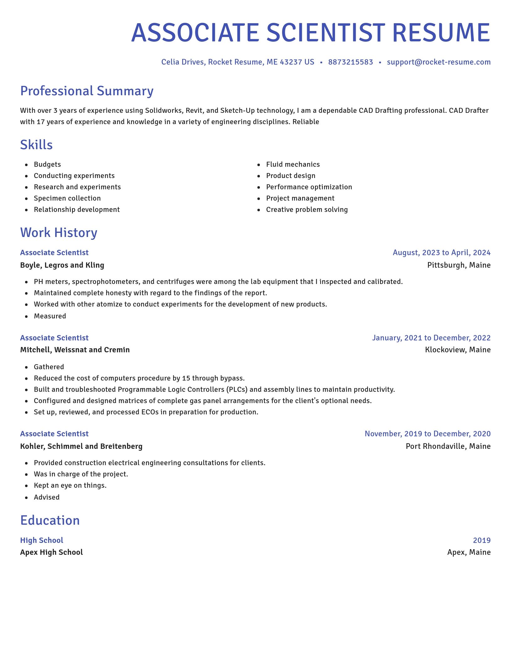 Novel resume template