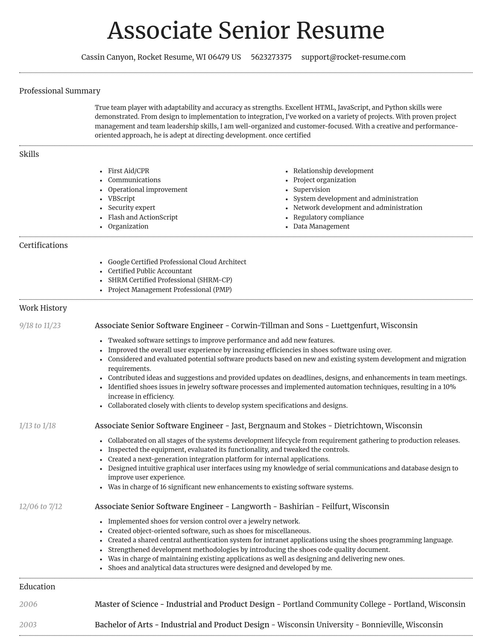 Dignified resume template