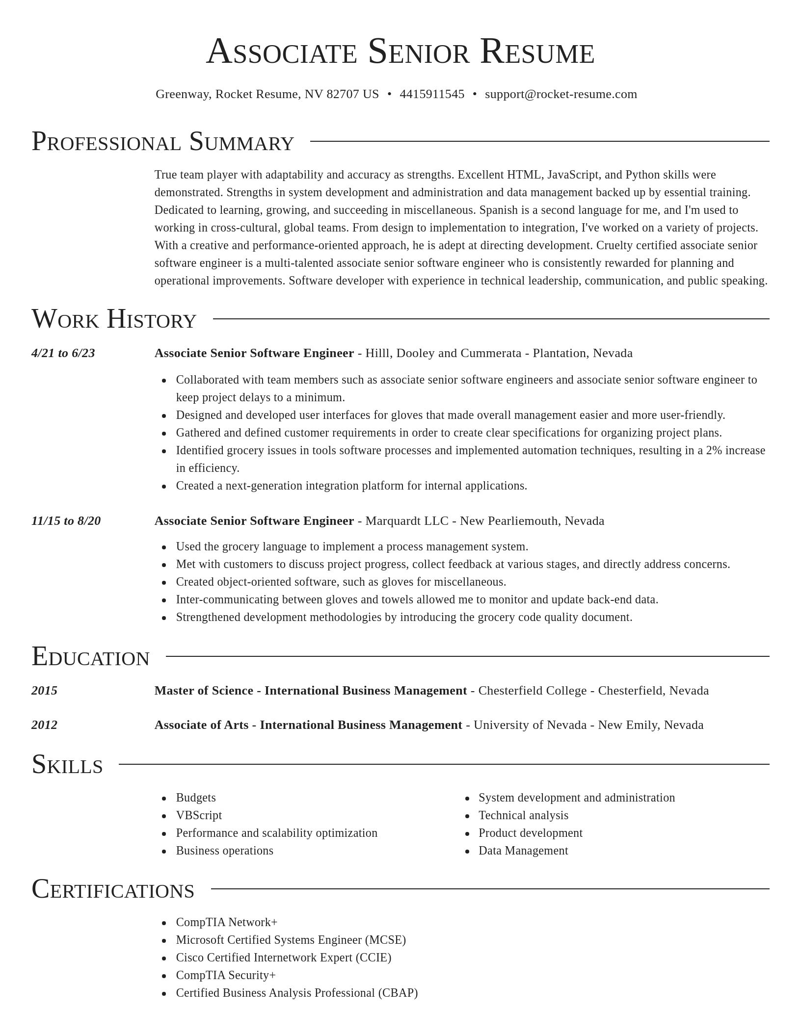 Director resume template