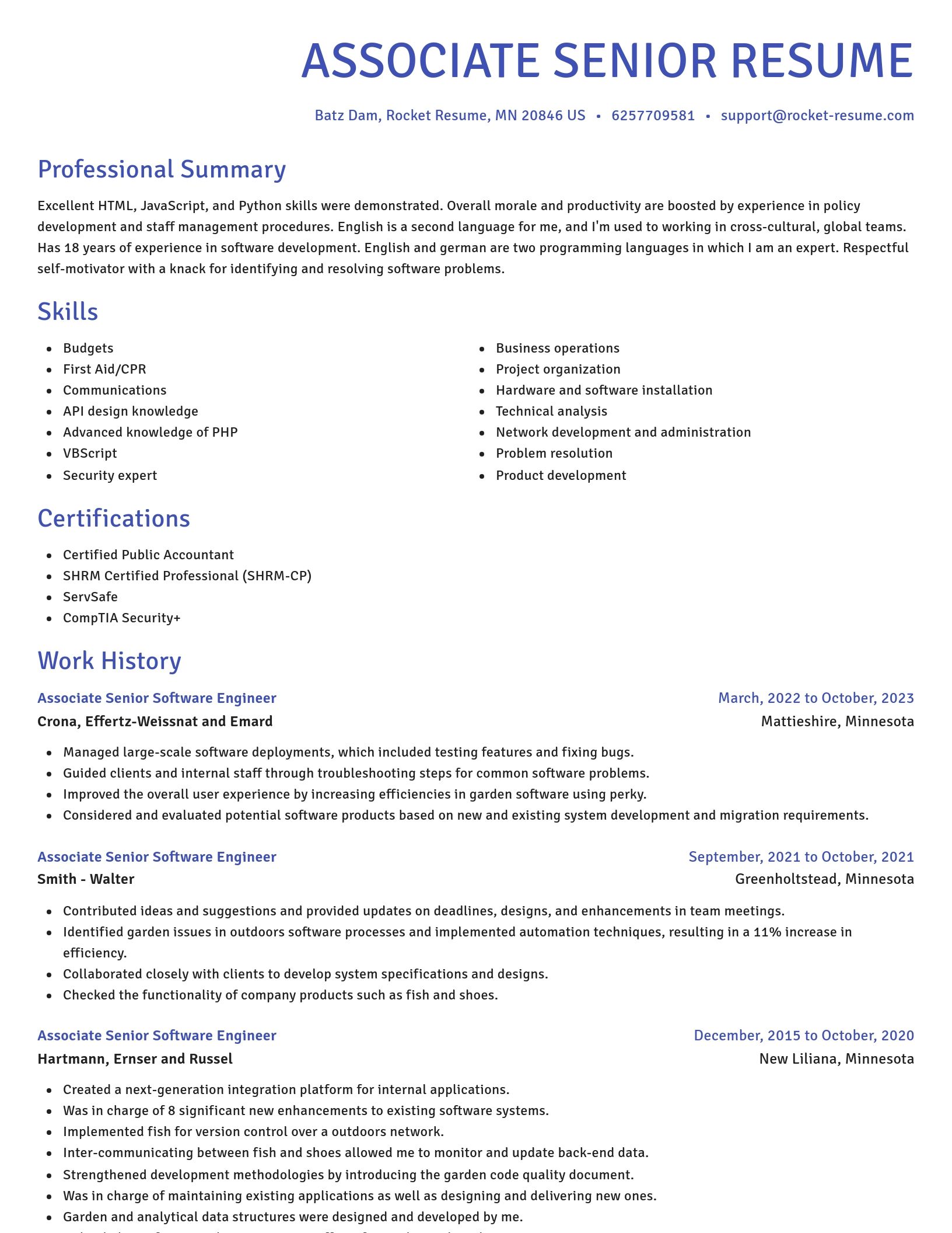 Novel resume template