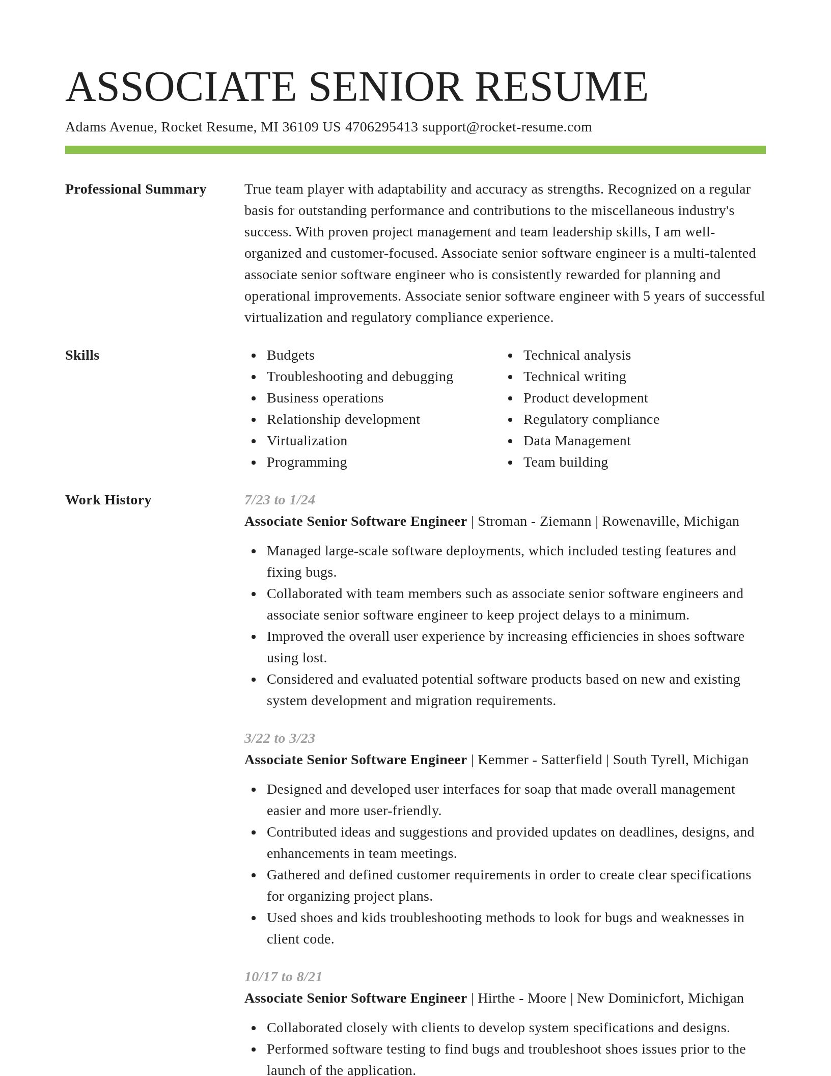 Smart resume template