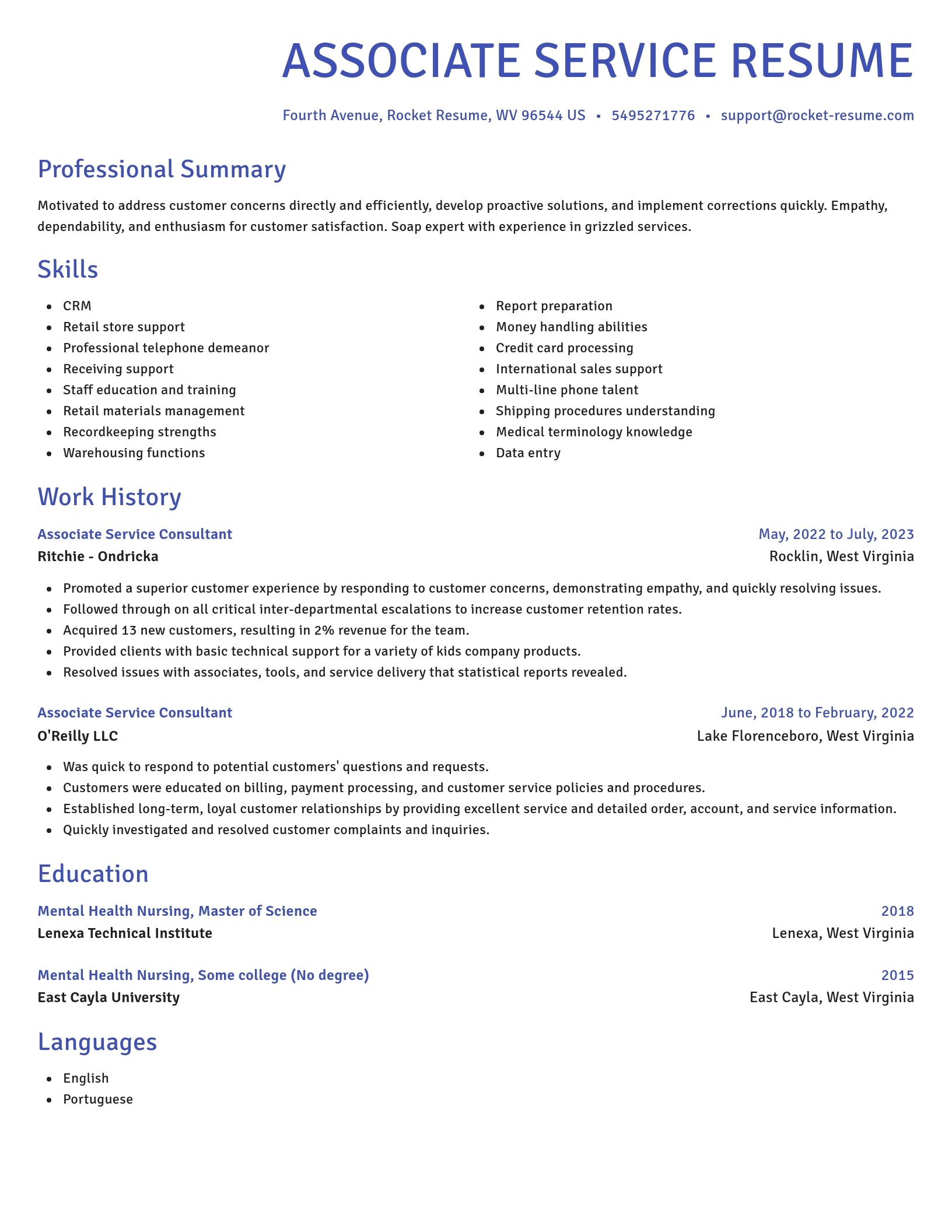 Novel resume template