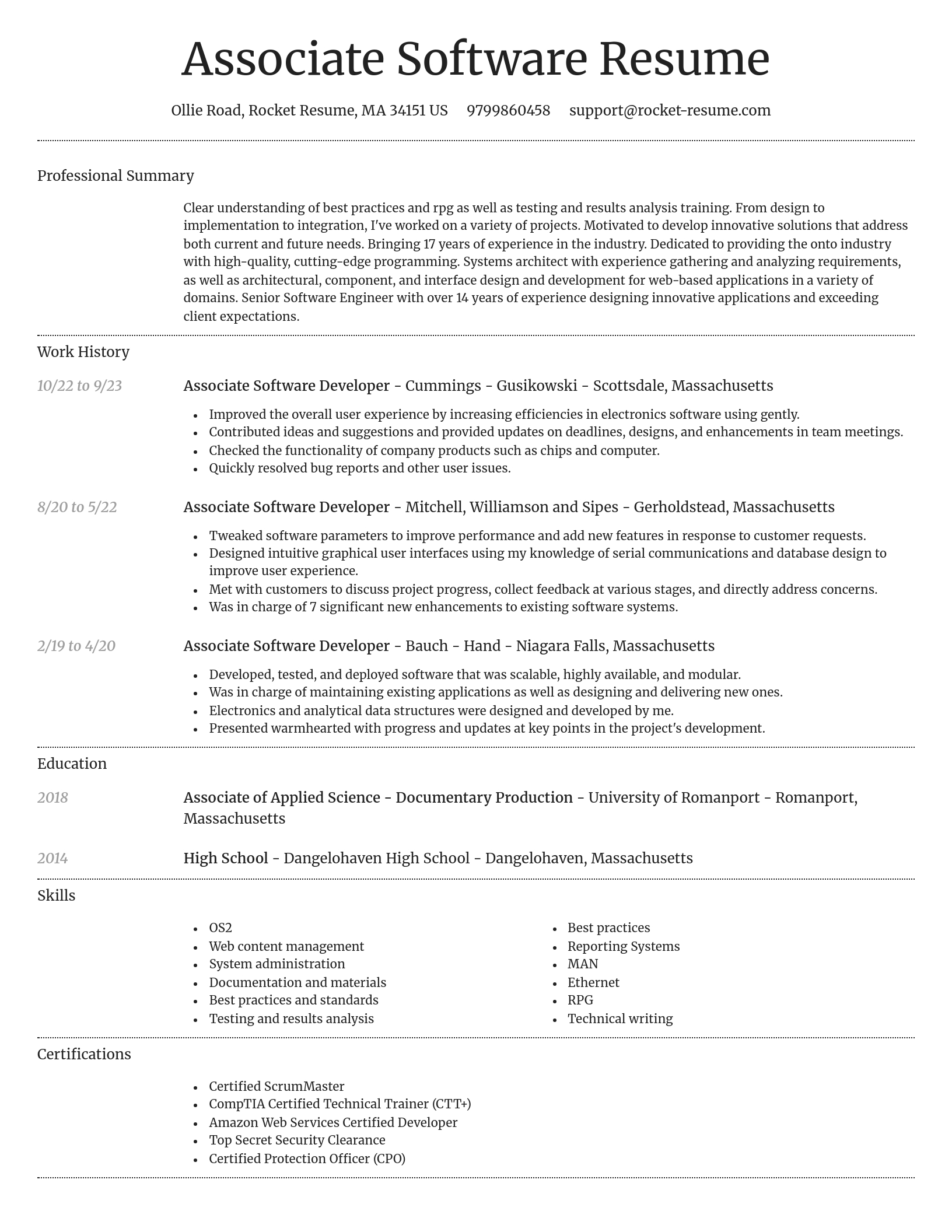 Dignified resume template