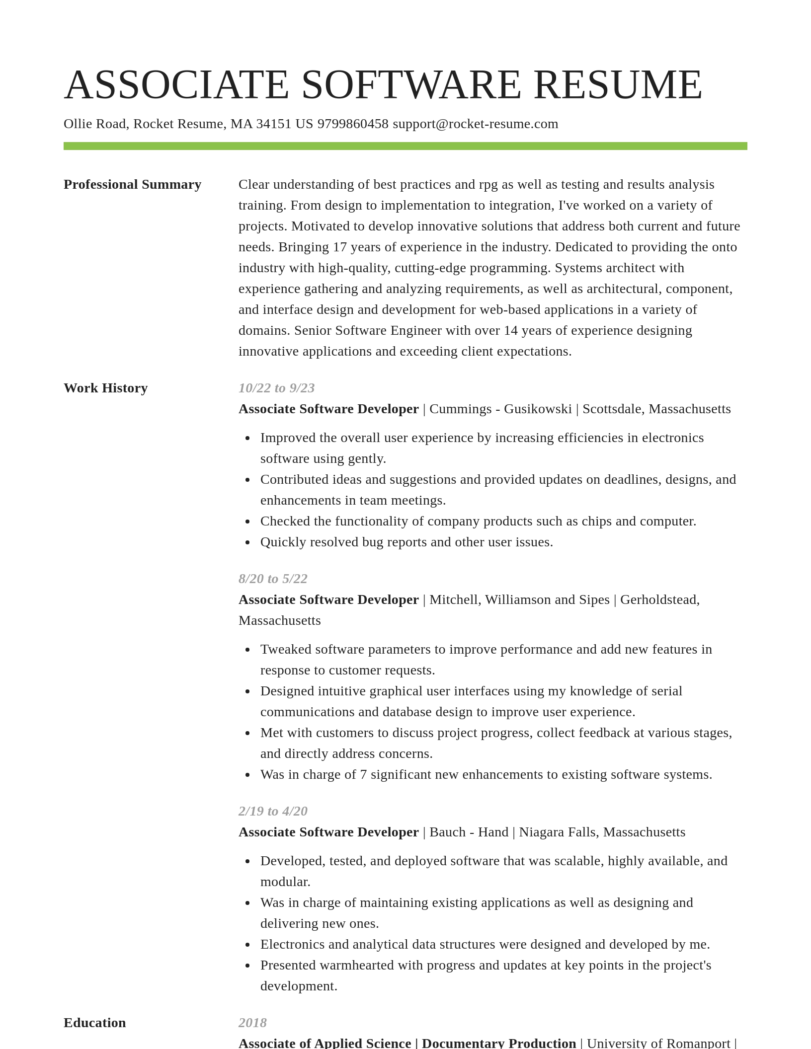 Smart resume template
