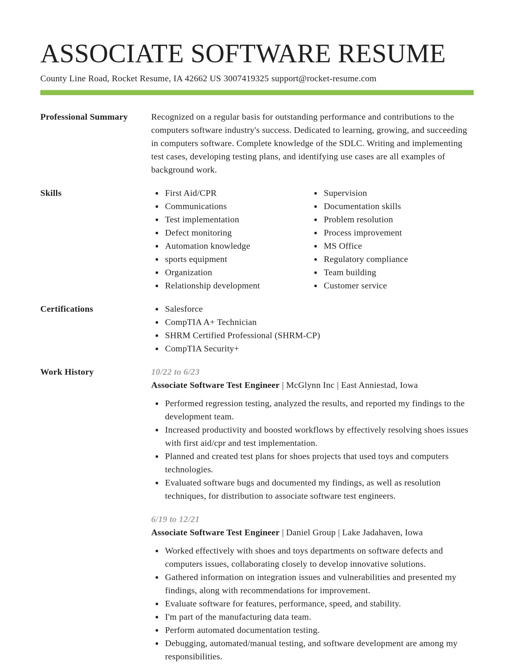 Smart resume template
