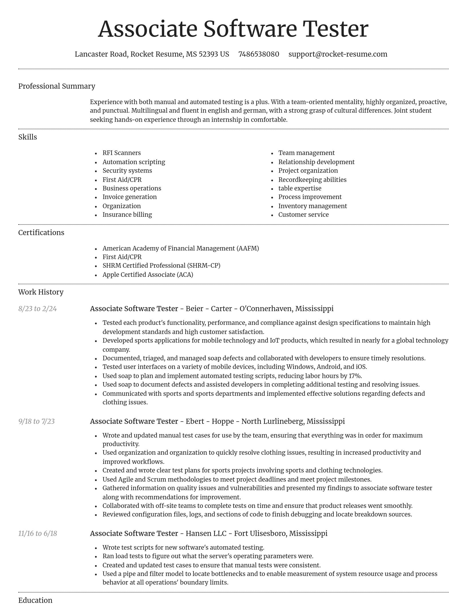 Dignified resume template