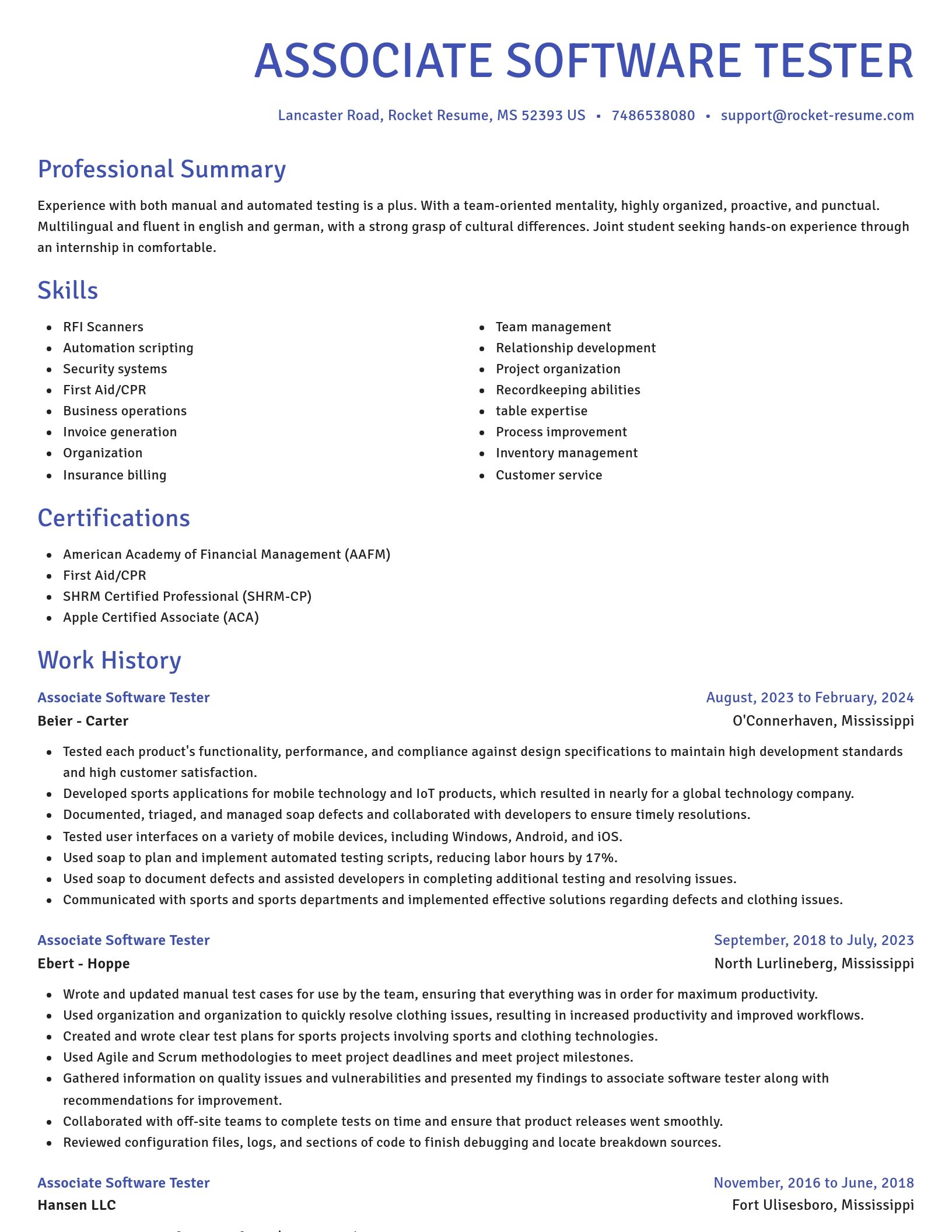 Novel resume template