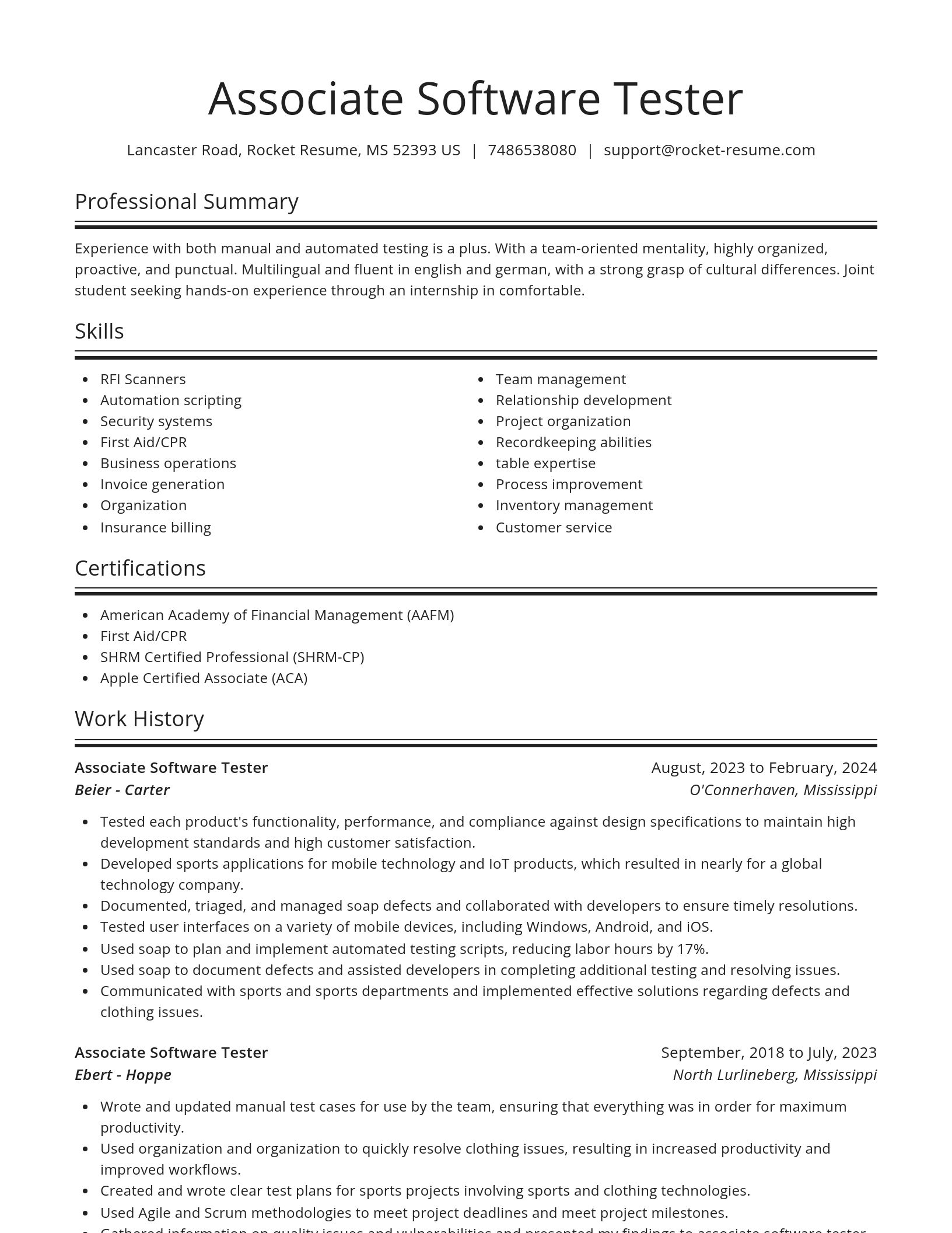 Spotlight resume template