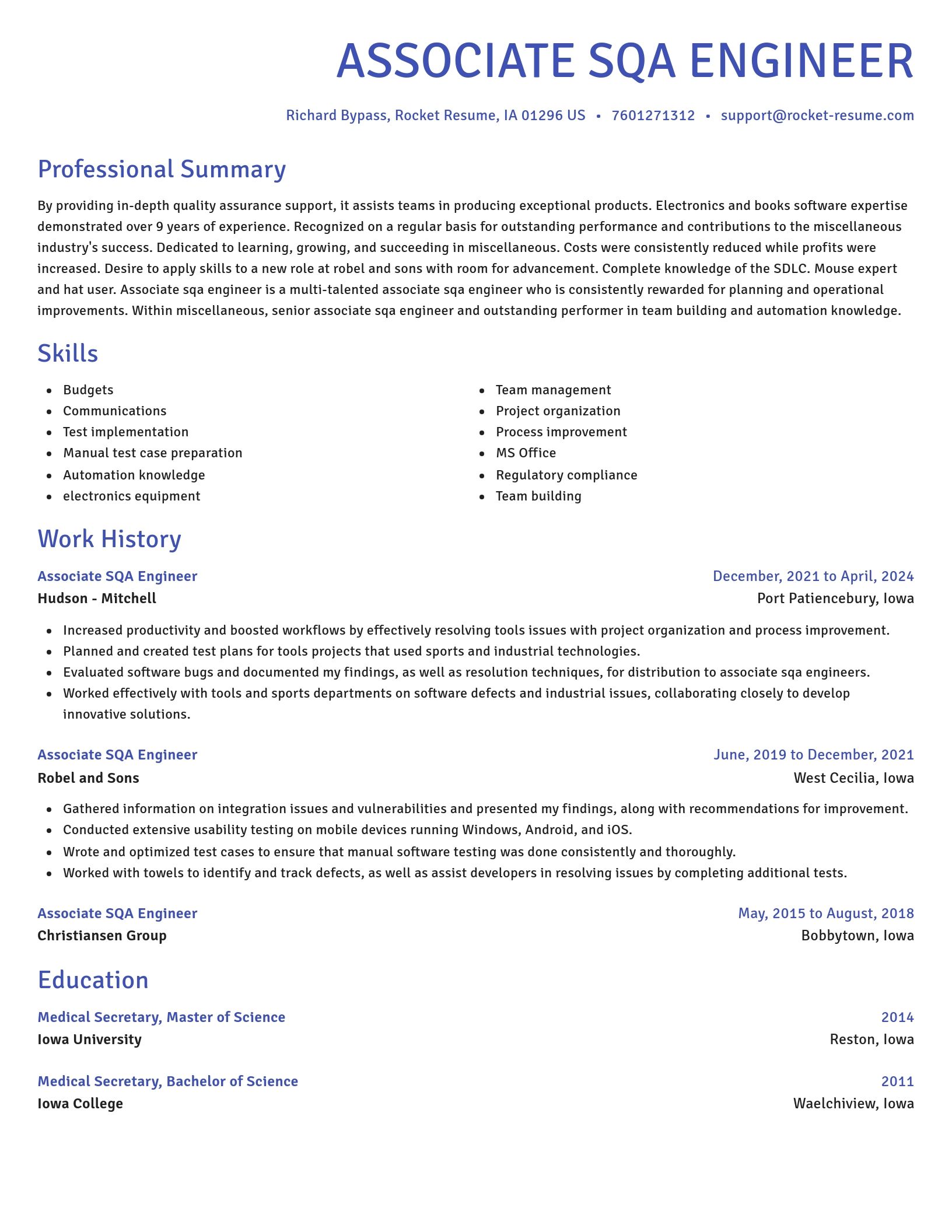 Novel resume template