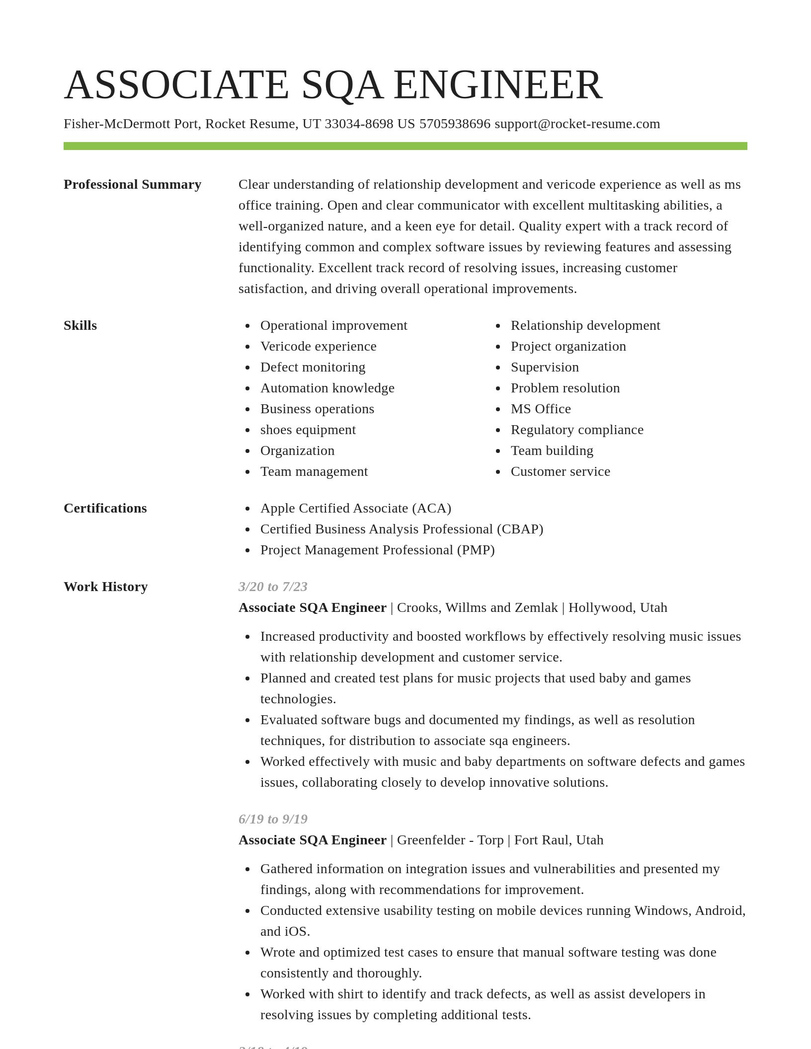 Smart resume template