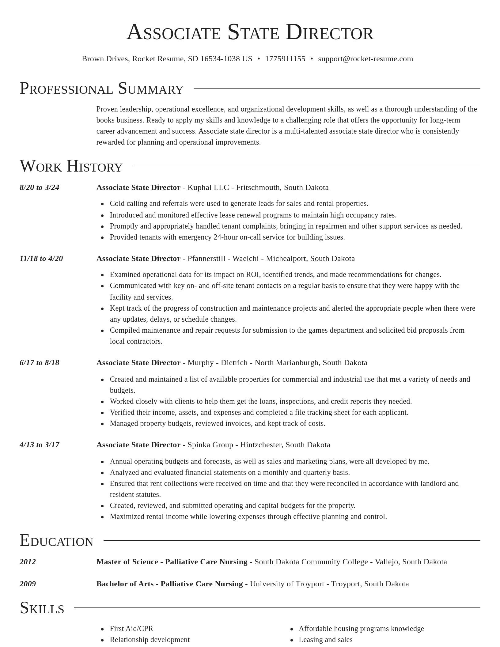 Director resume template