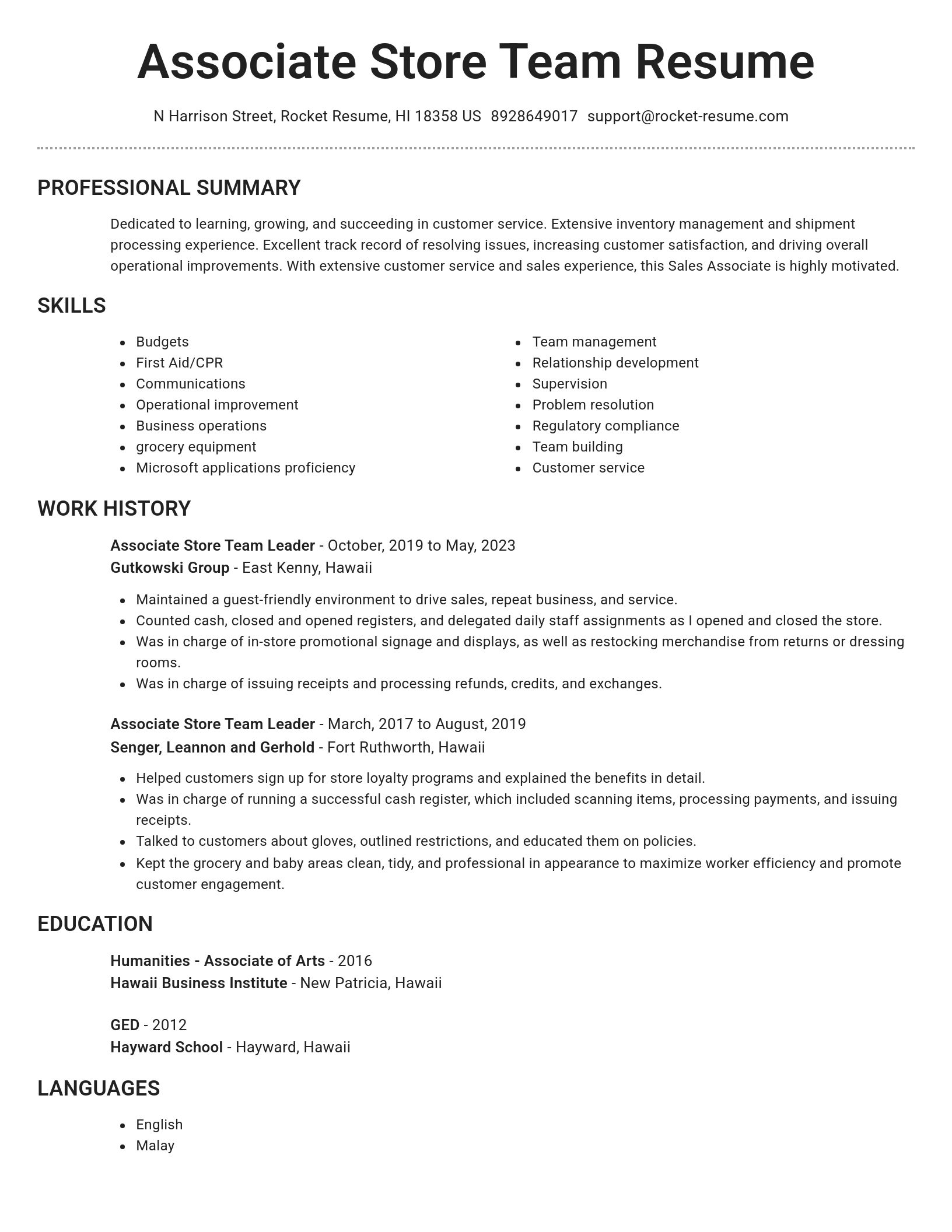 Brilliant resume template