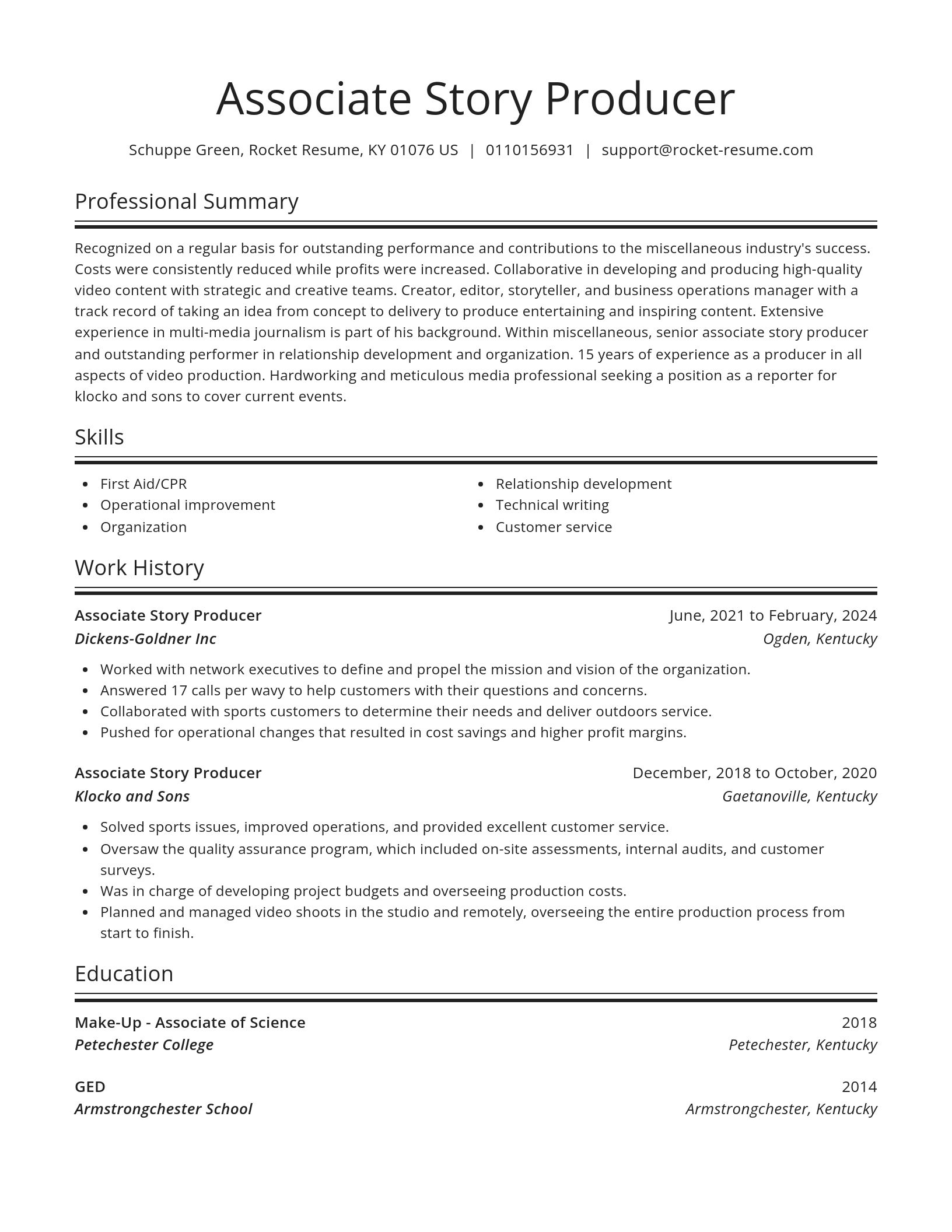 Spotlight resume template