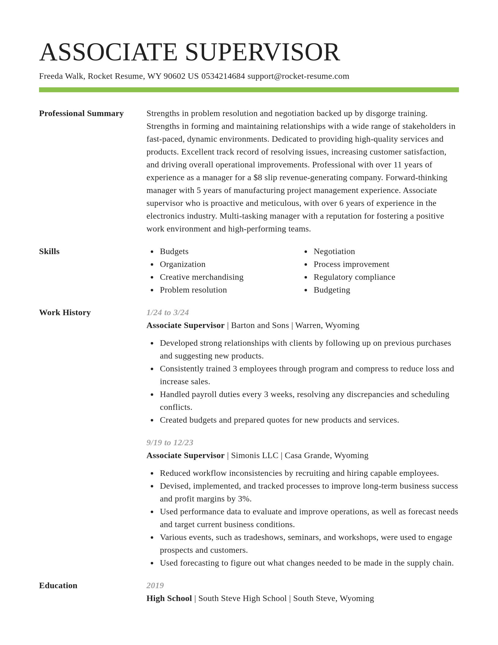 Smart resume template