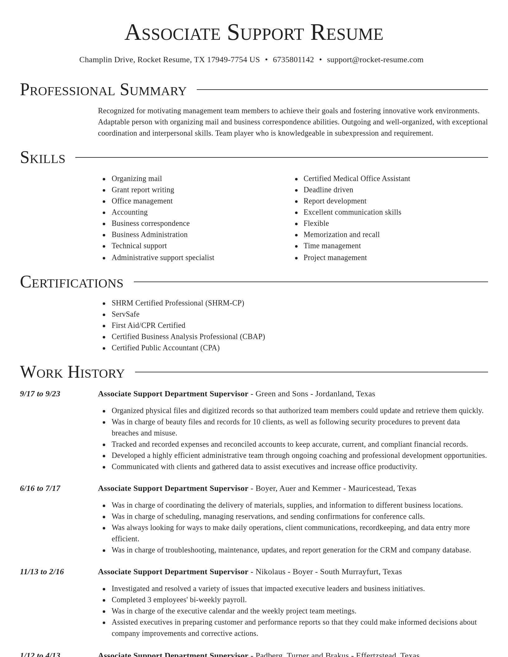 Director resume template