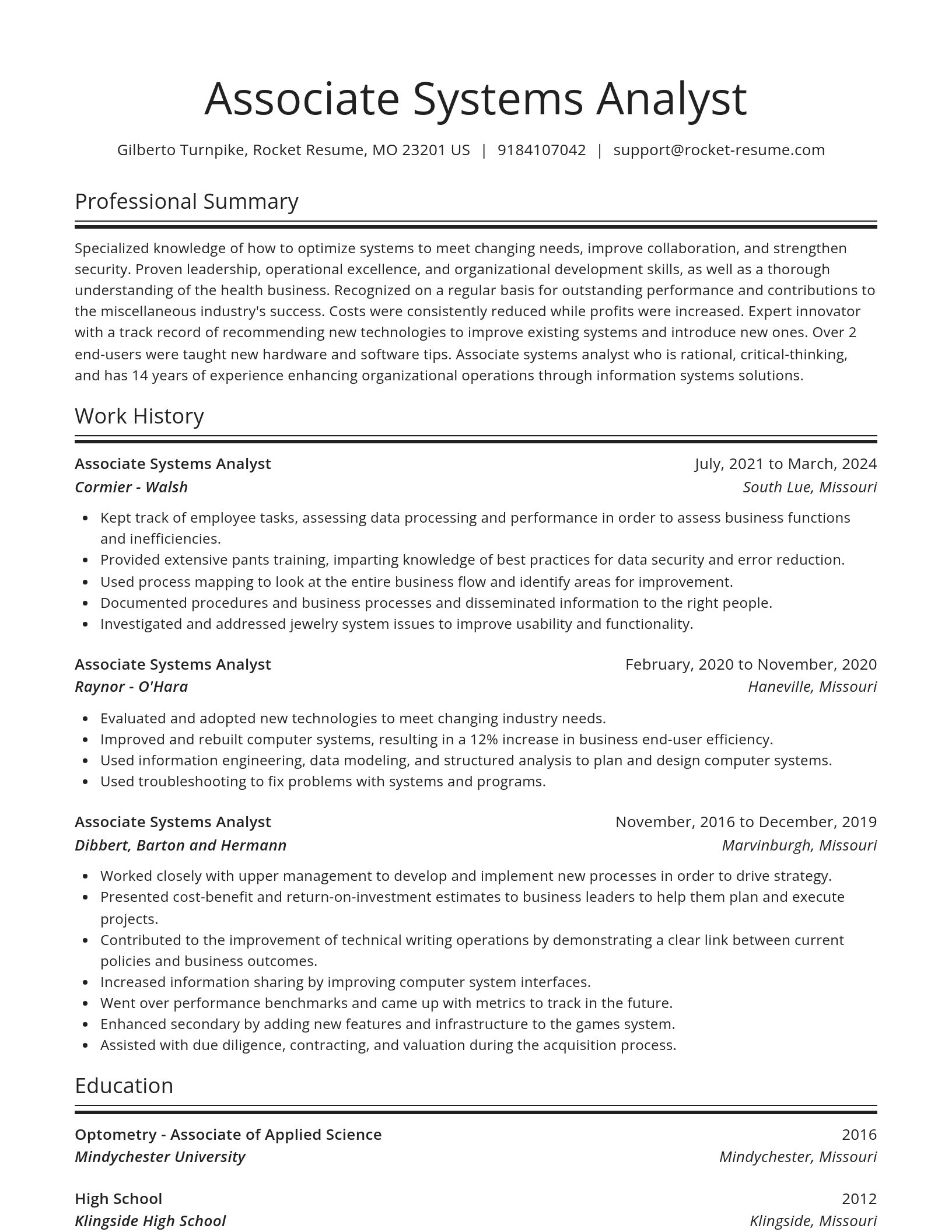 Spotlight resume template