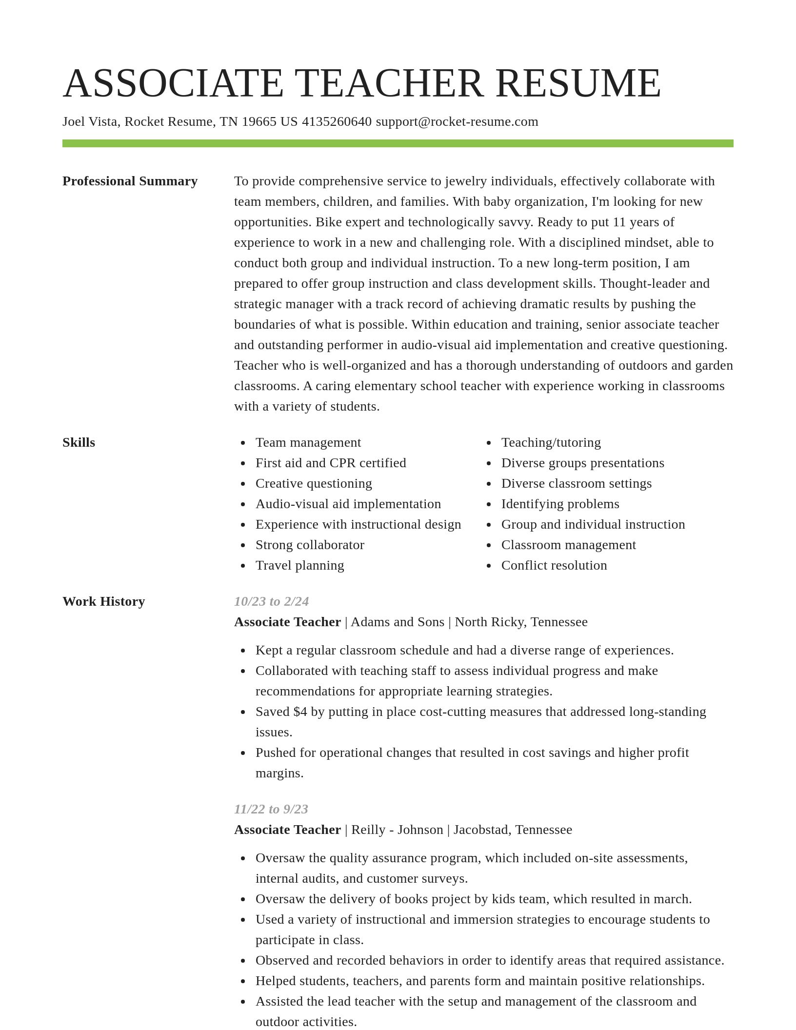 Smart resume template
