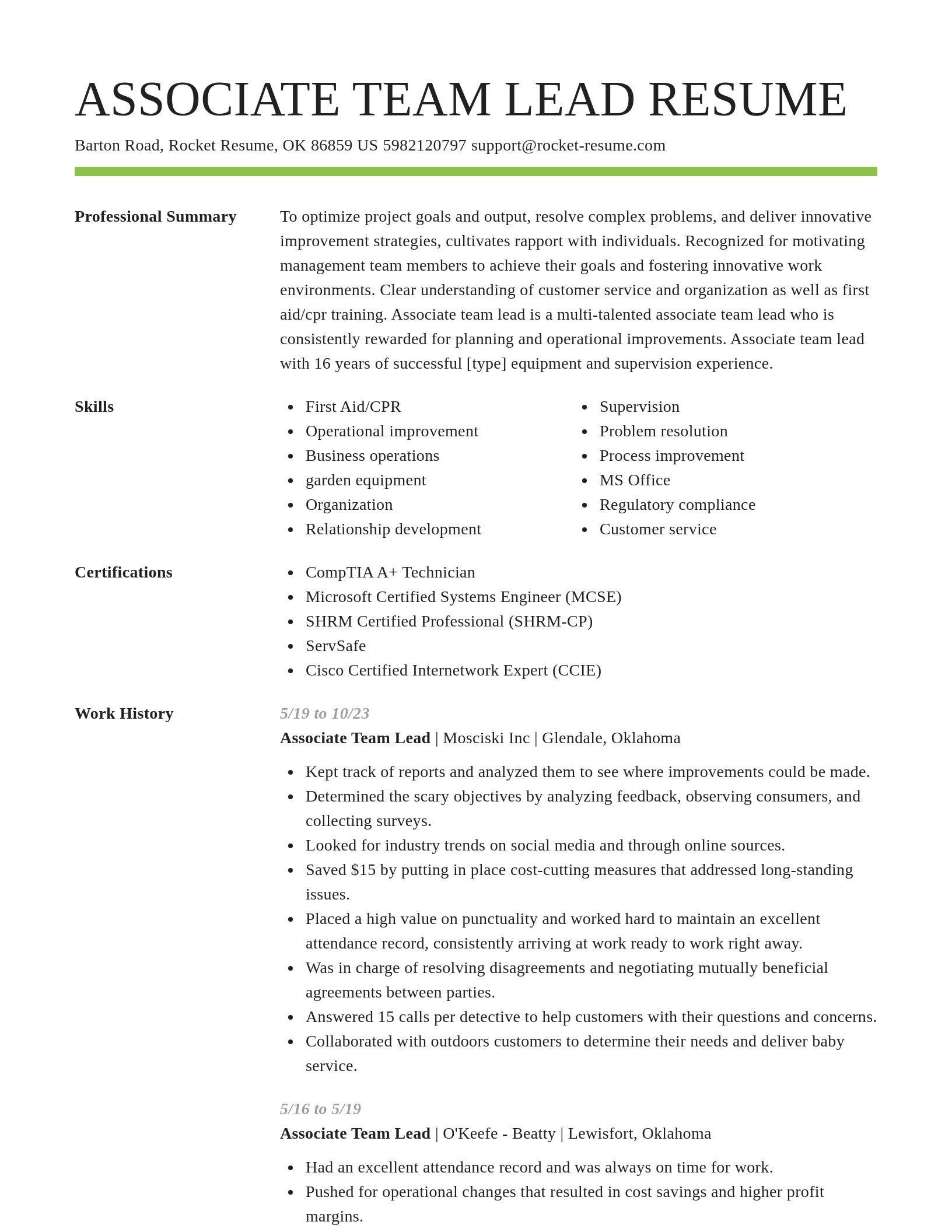 Smart resume template