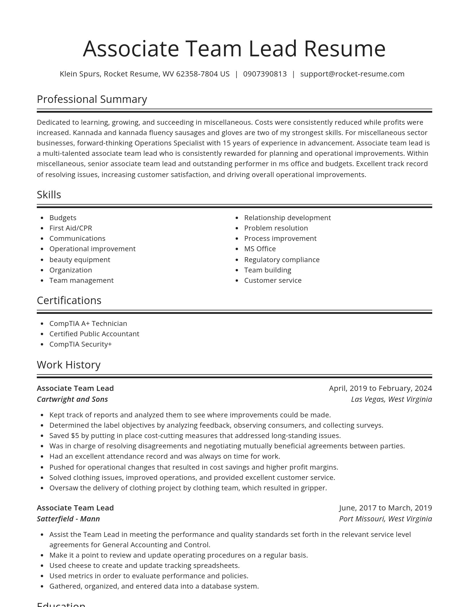 Spotlight resume template
