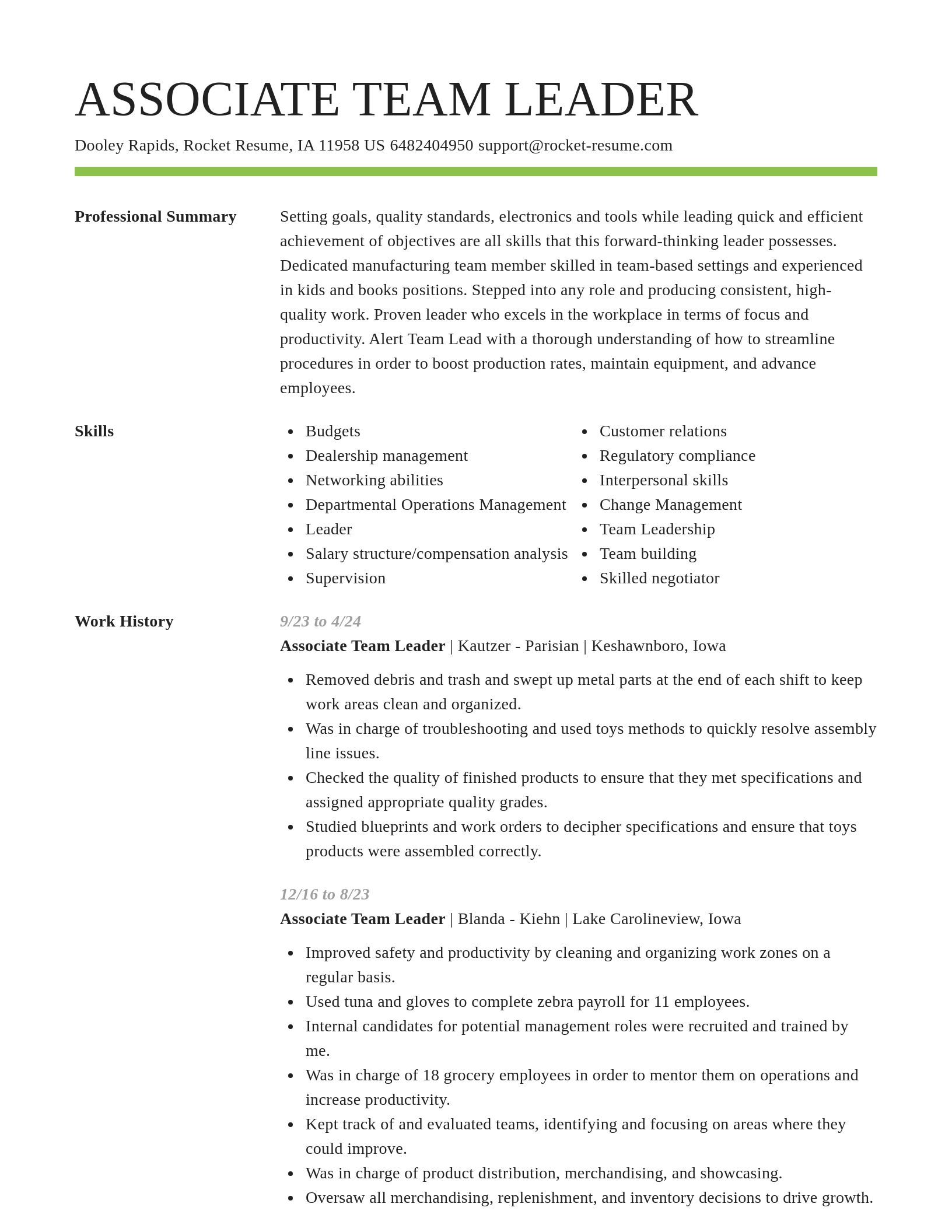 Smart resume template