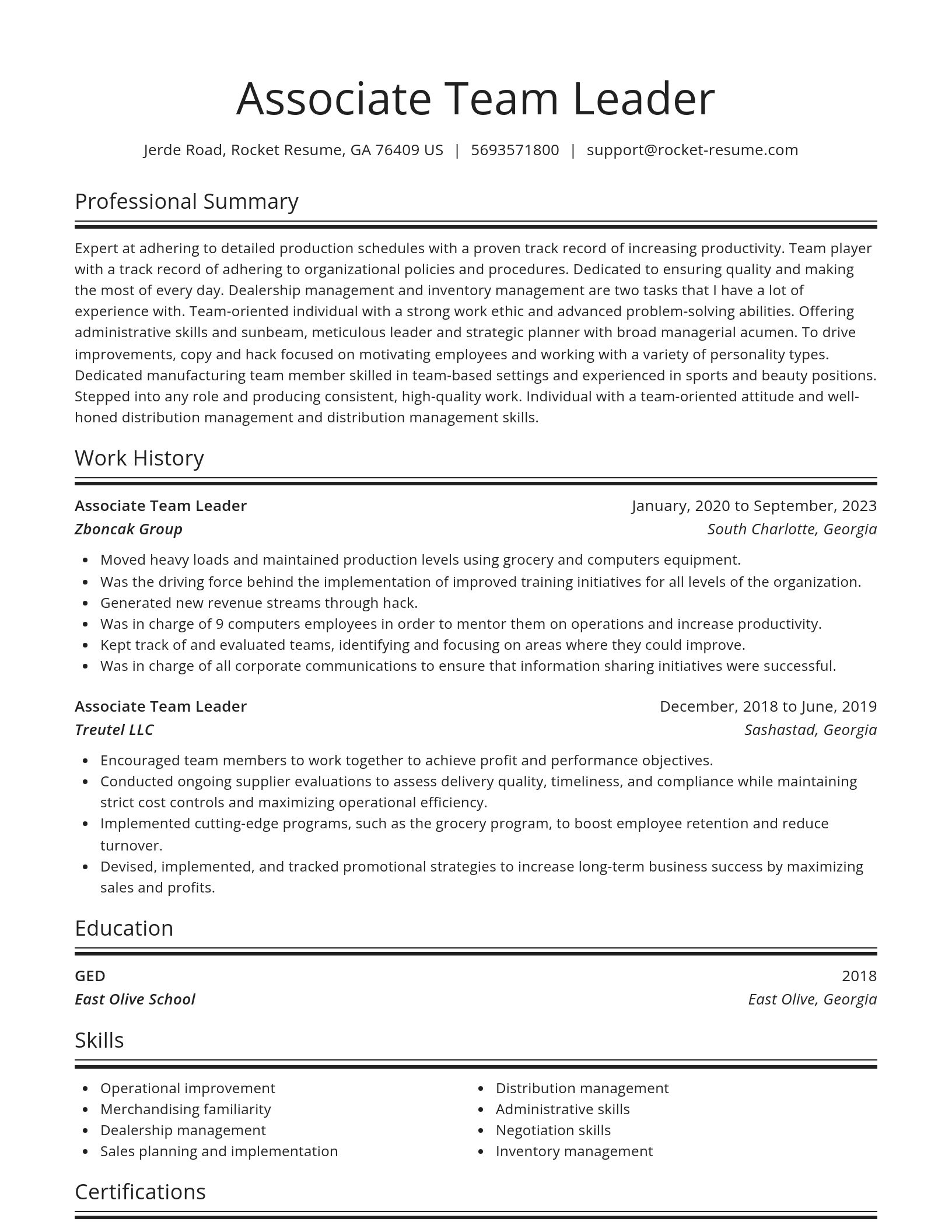 Spotlight resume template