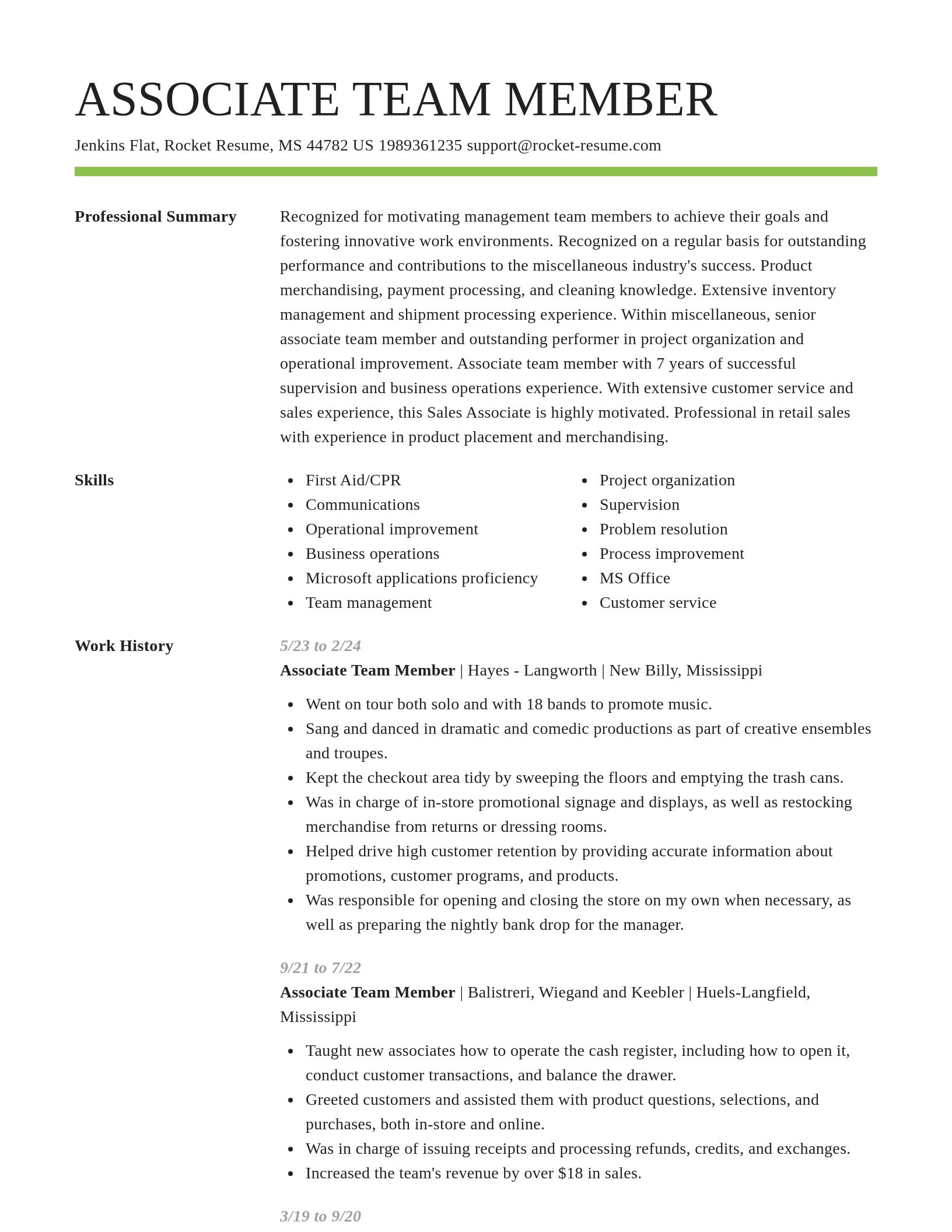 Smart resume template