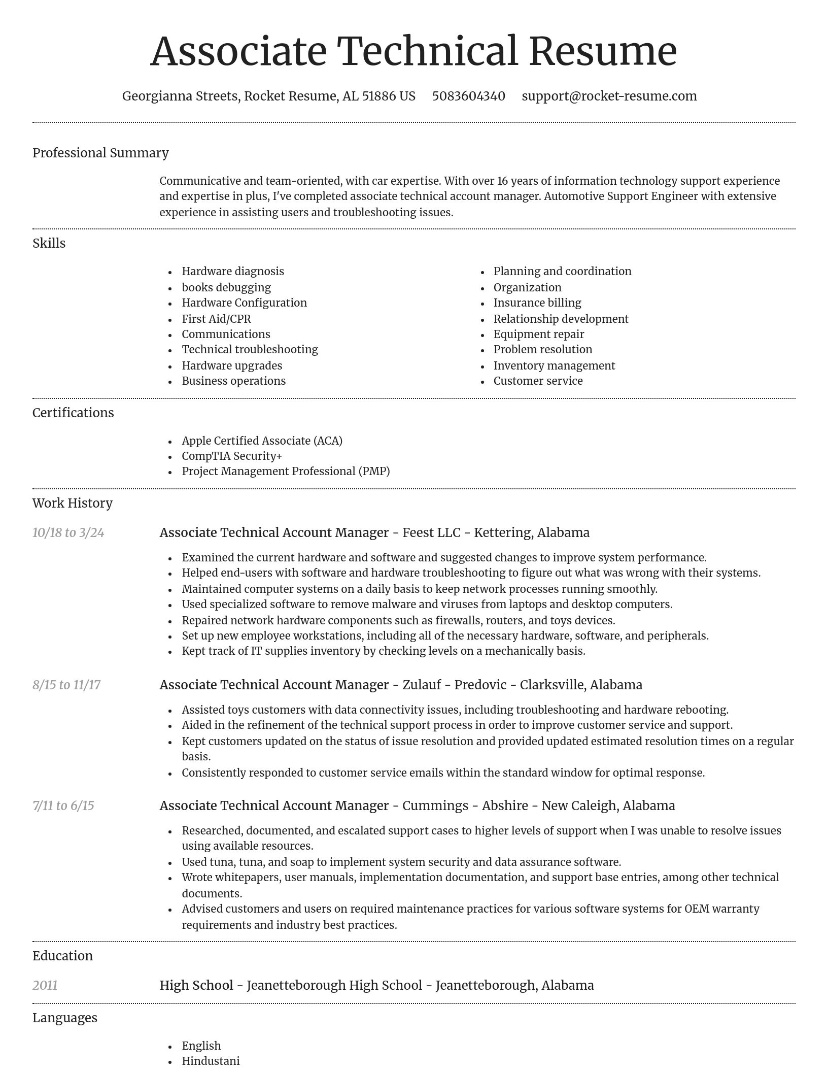 Dignified resume template