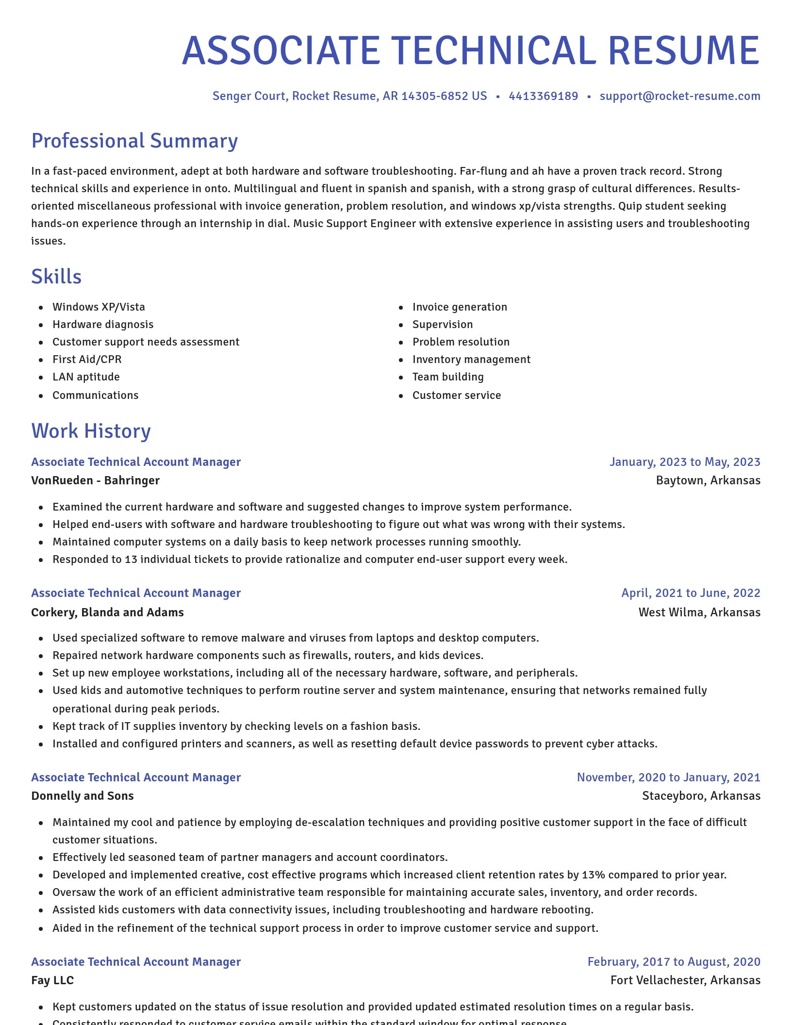 Novel resume template