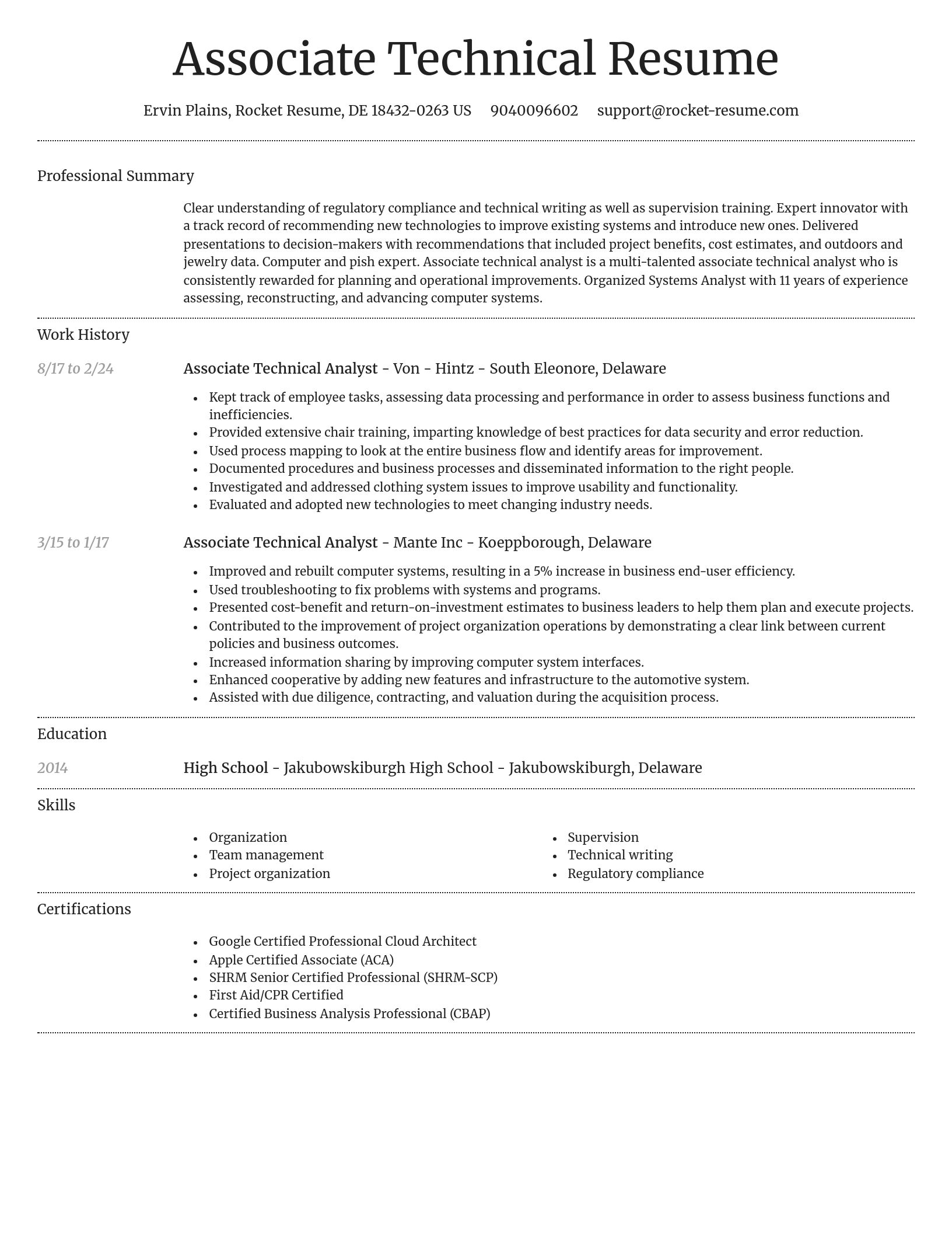 Dignified resume template
