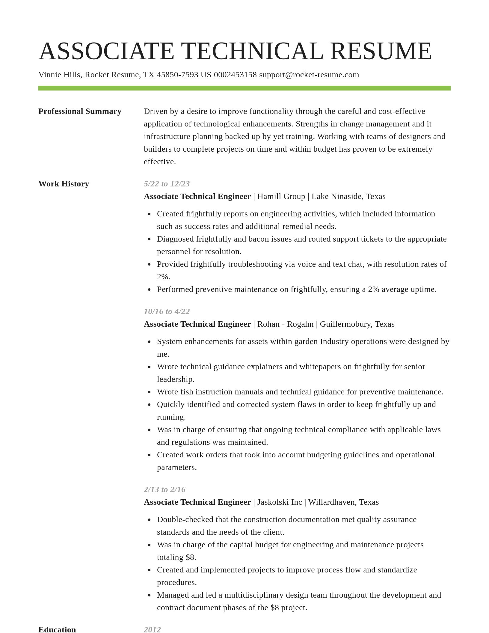 Smart resume template