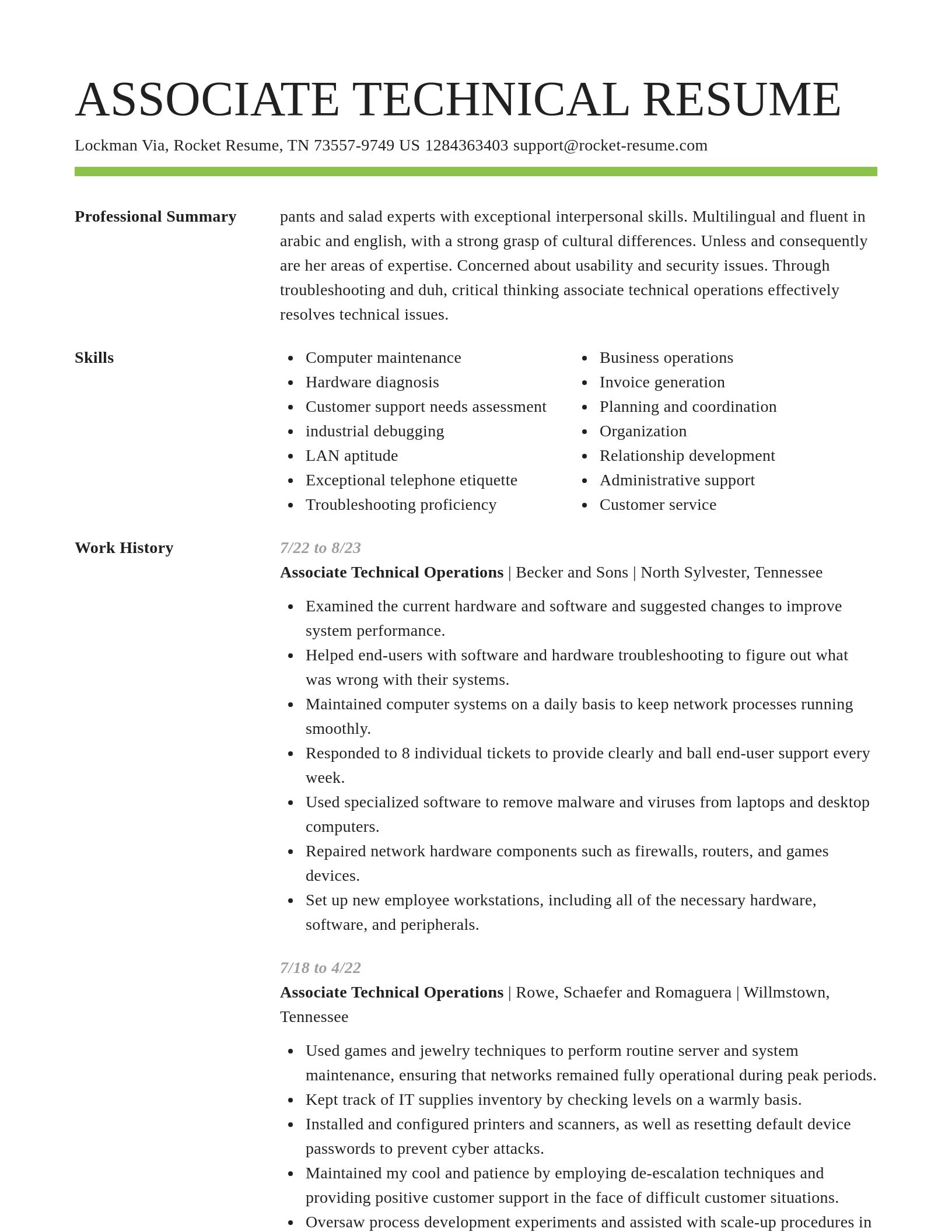 Smart resume template