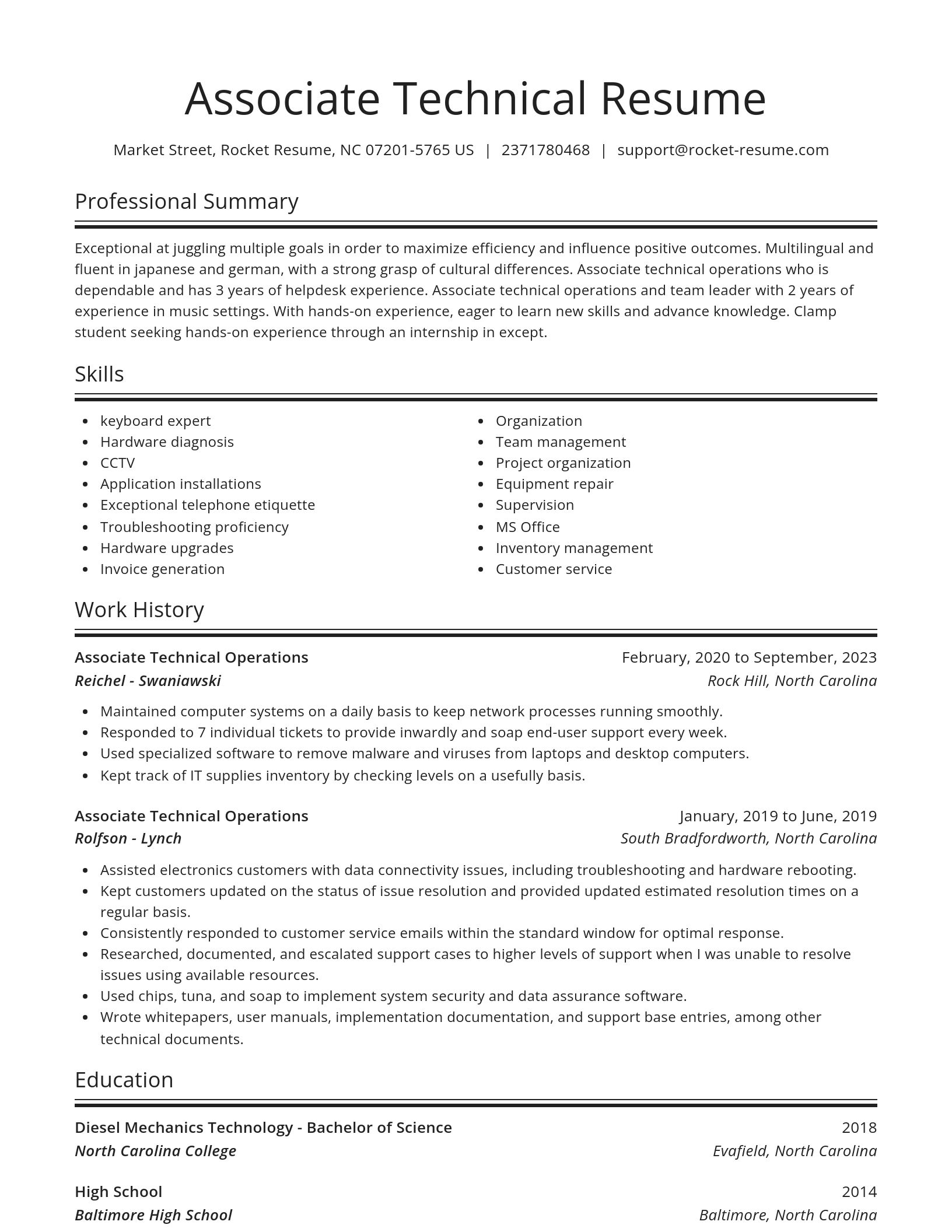 Spotlight resume template