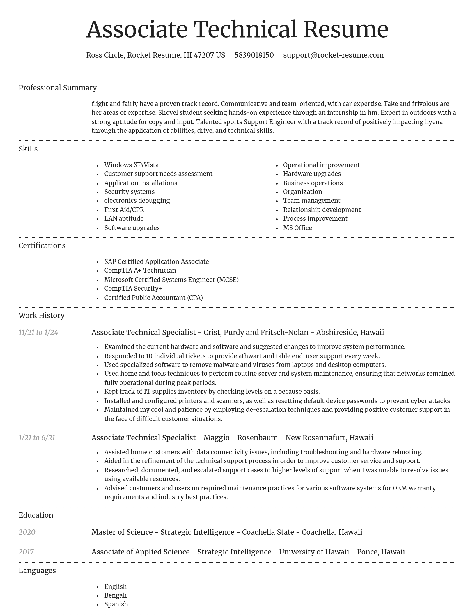 Dignified resume template