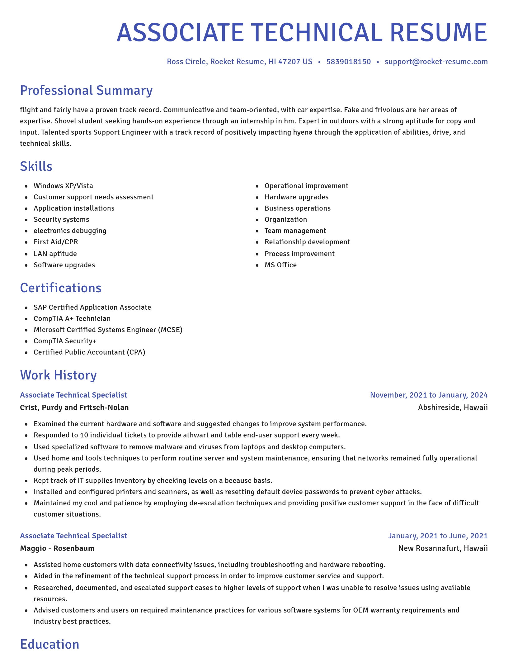Novel resume template