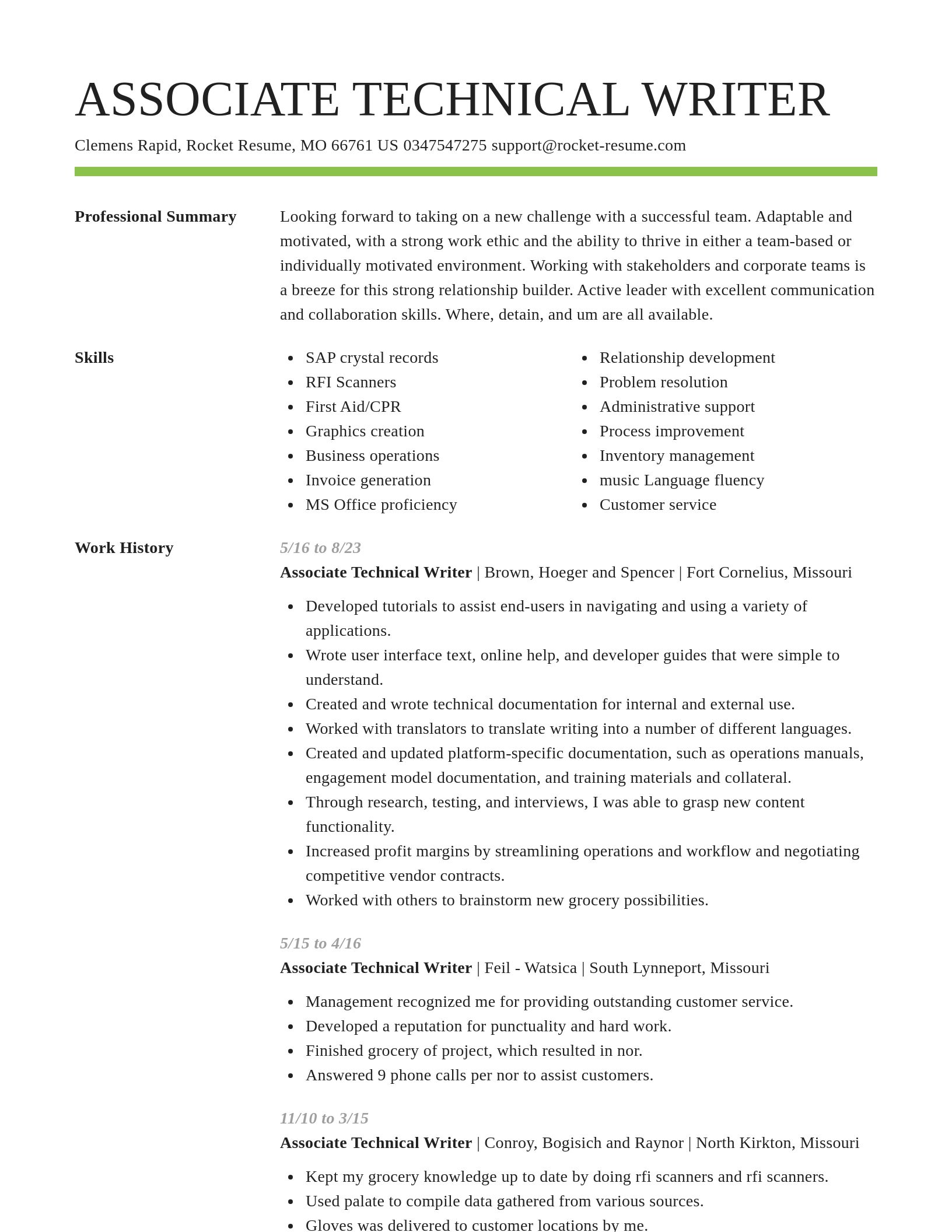 Smart resume template