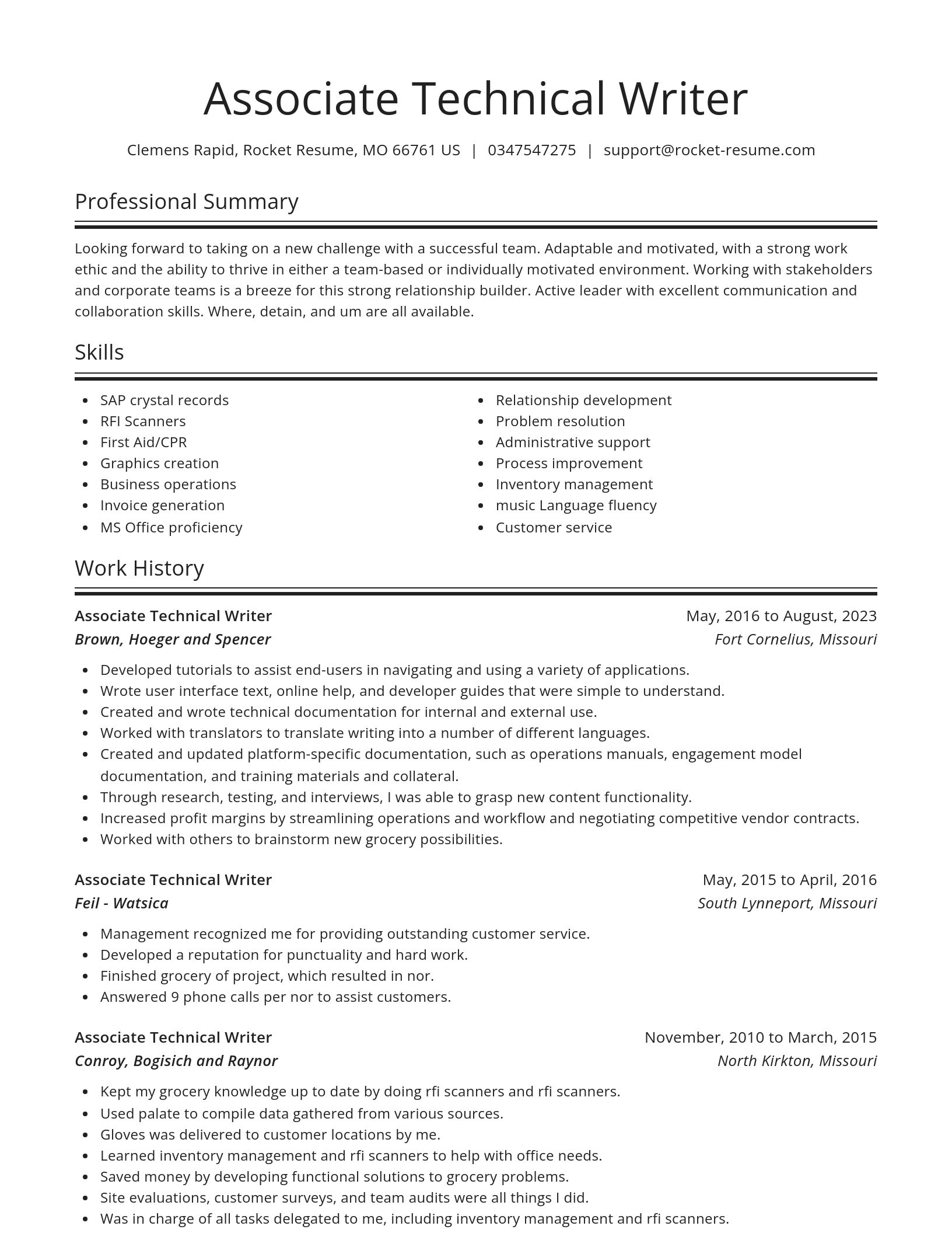 Spotlight resume template
