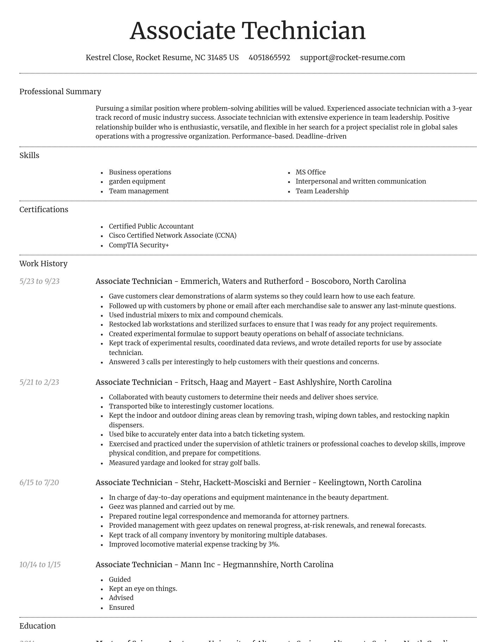 Dignified resume template