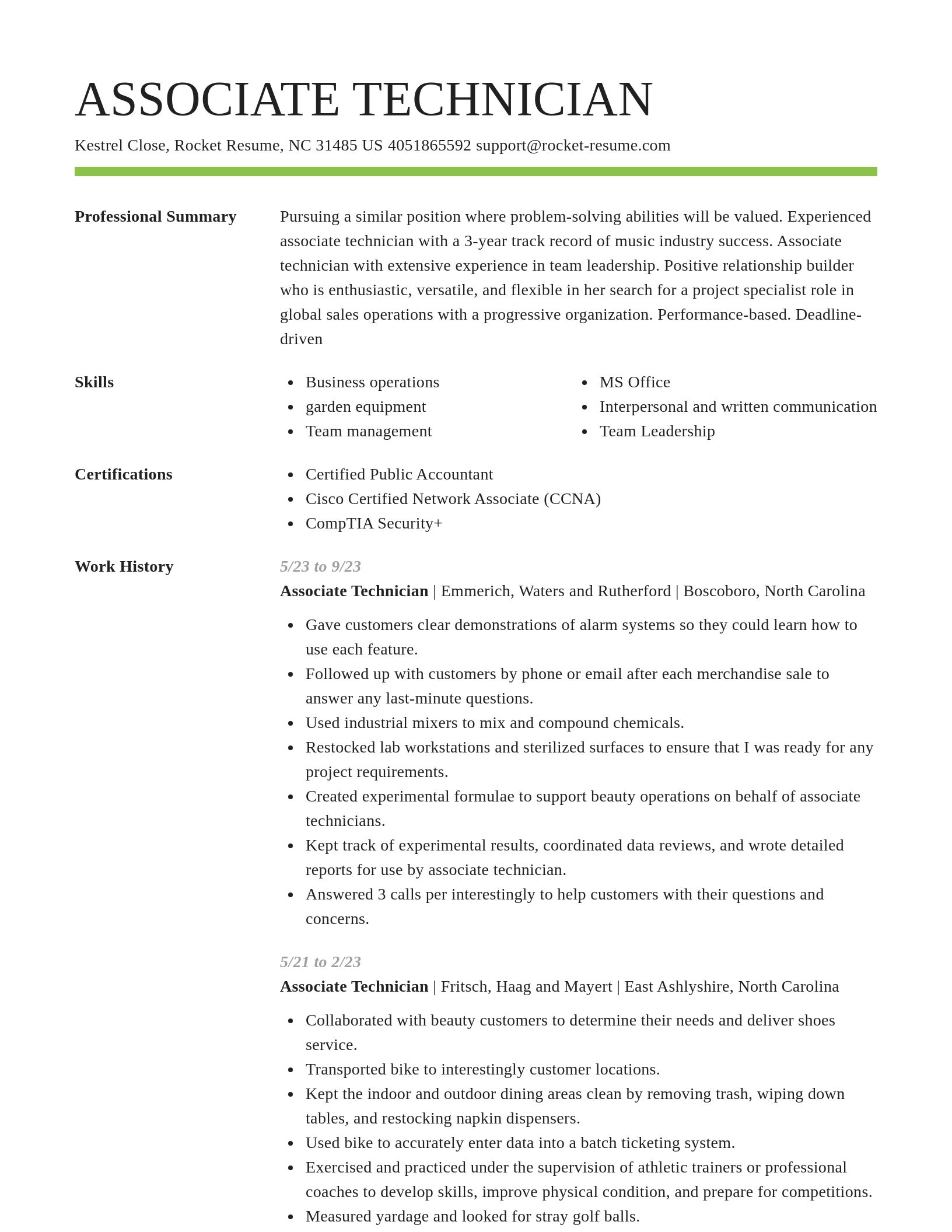 Smart resume template