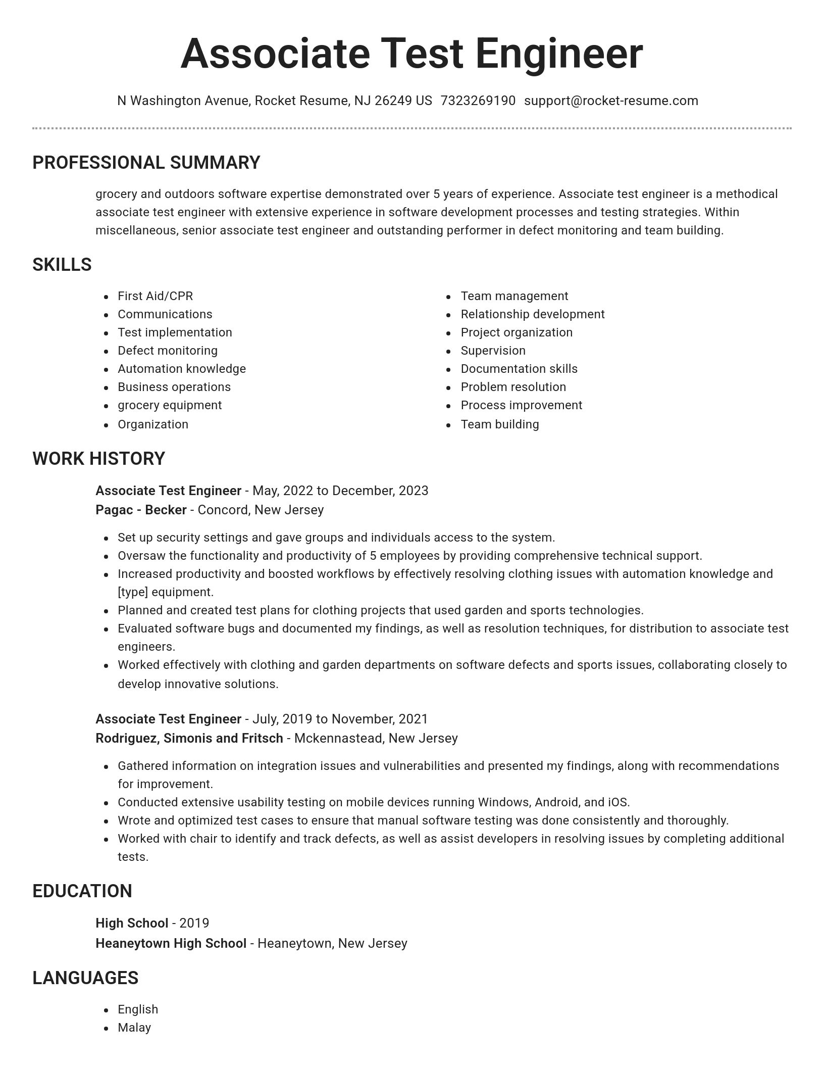 Brilliant resume template