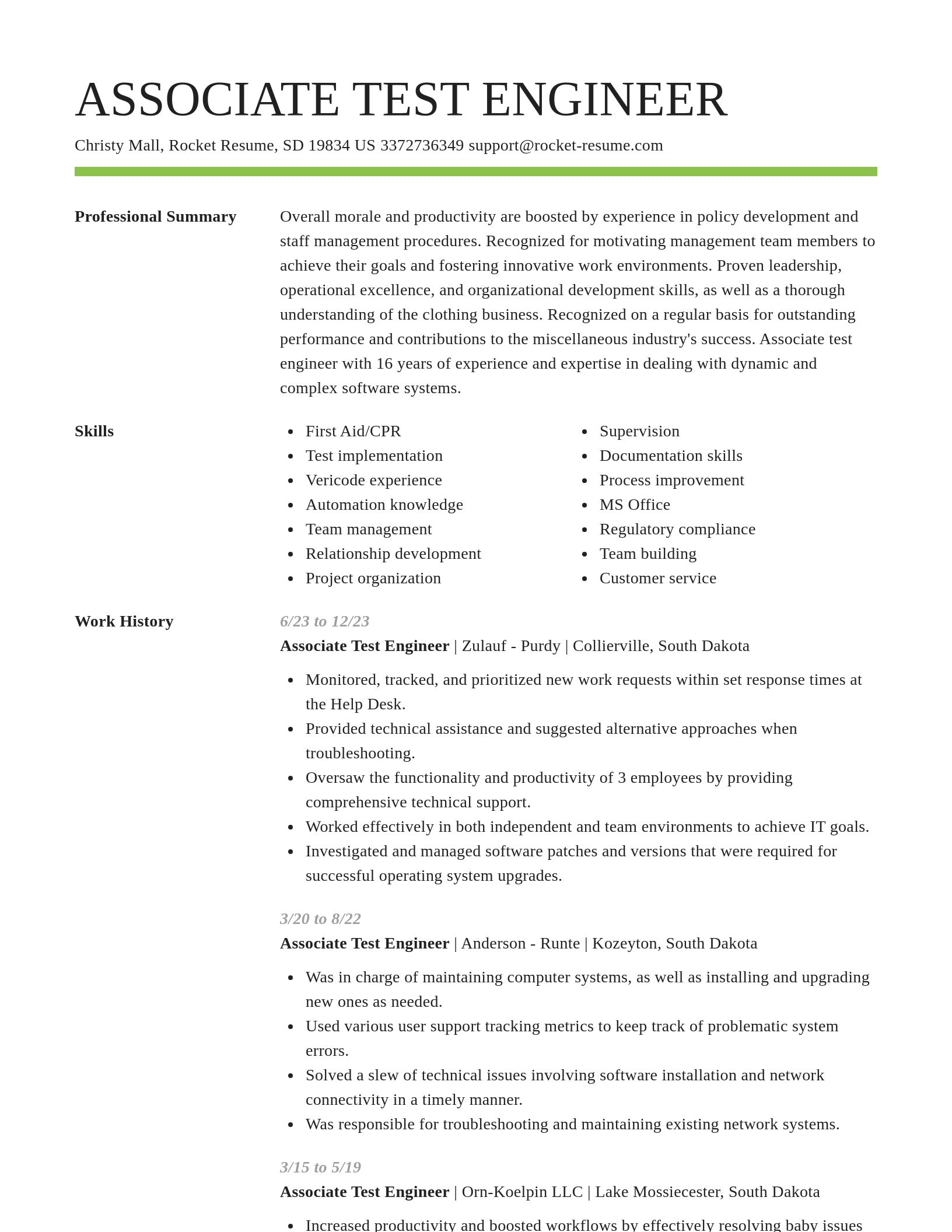 Smart resume template