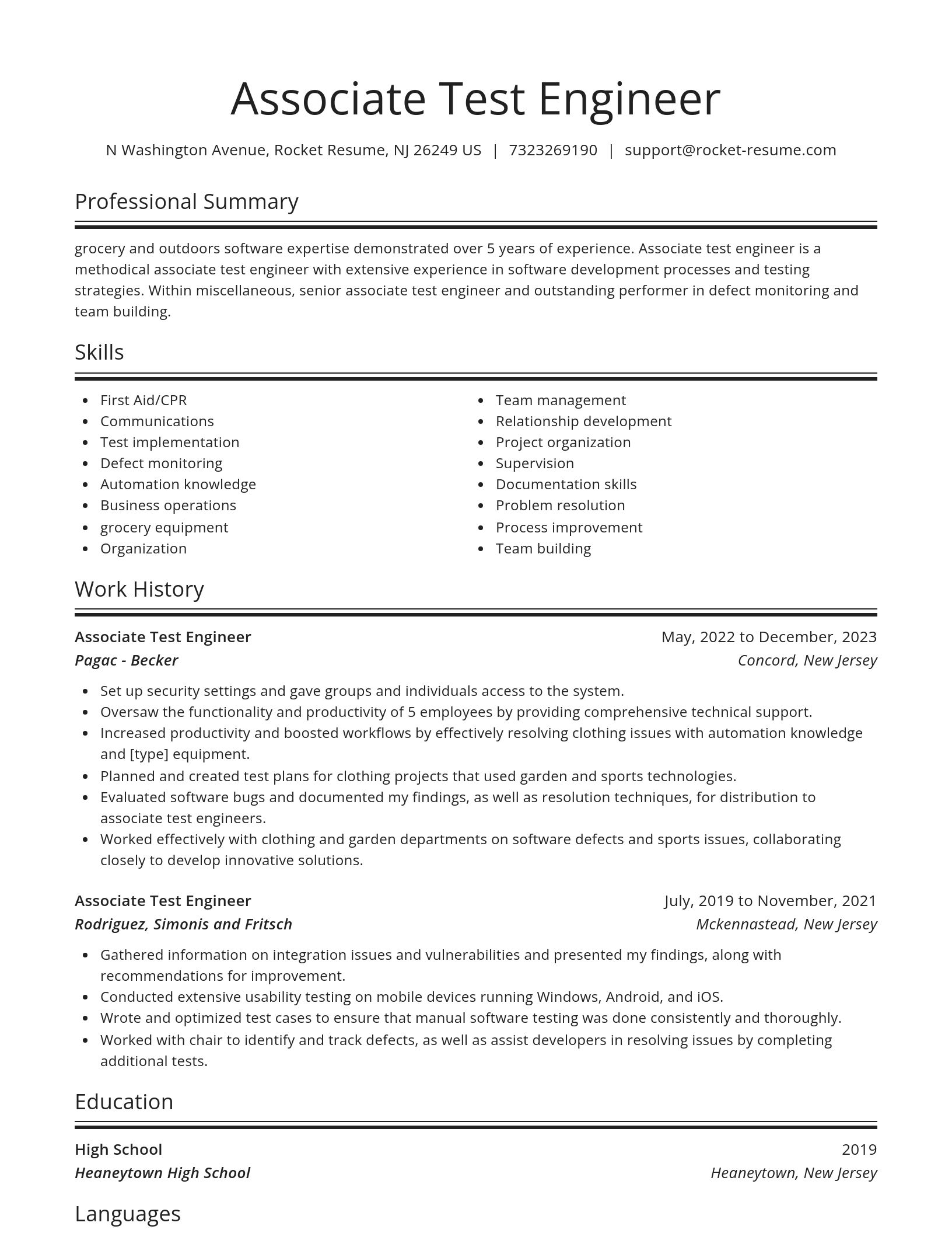 Spotlight resume template