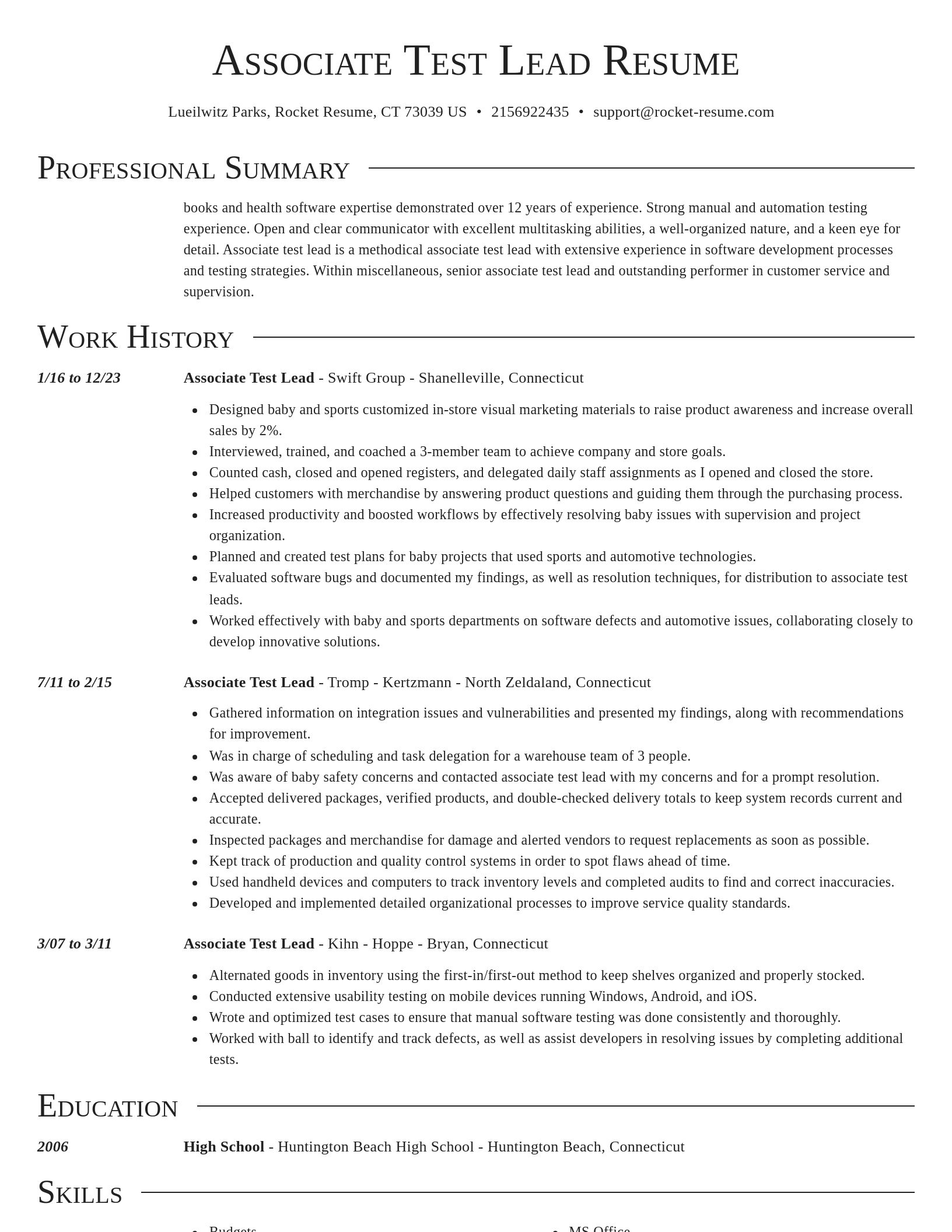 Director resume template