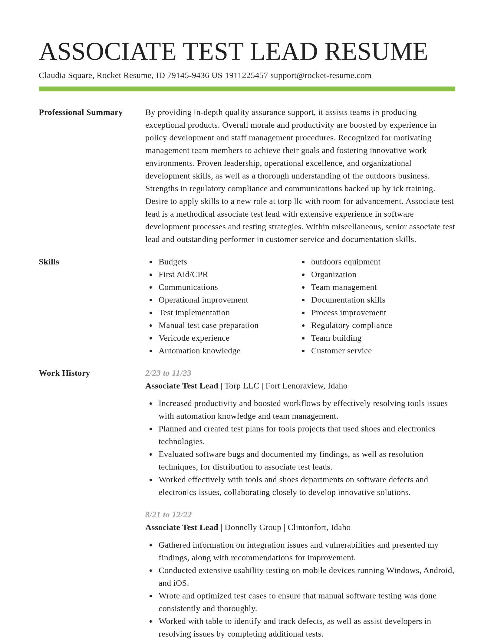 Smart resume template